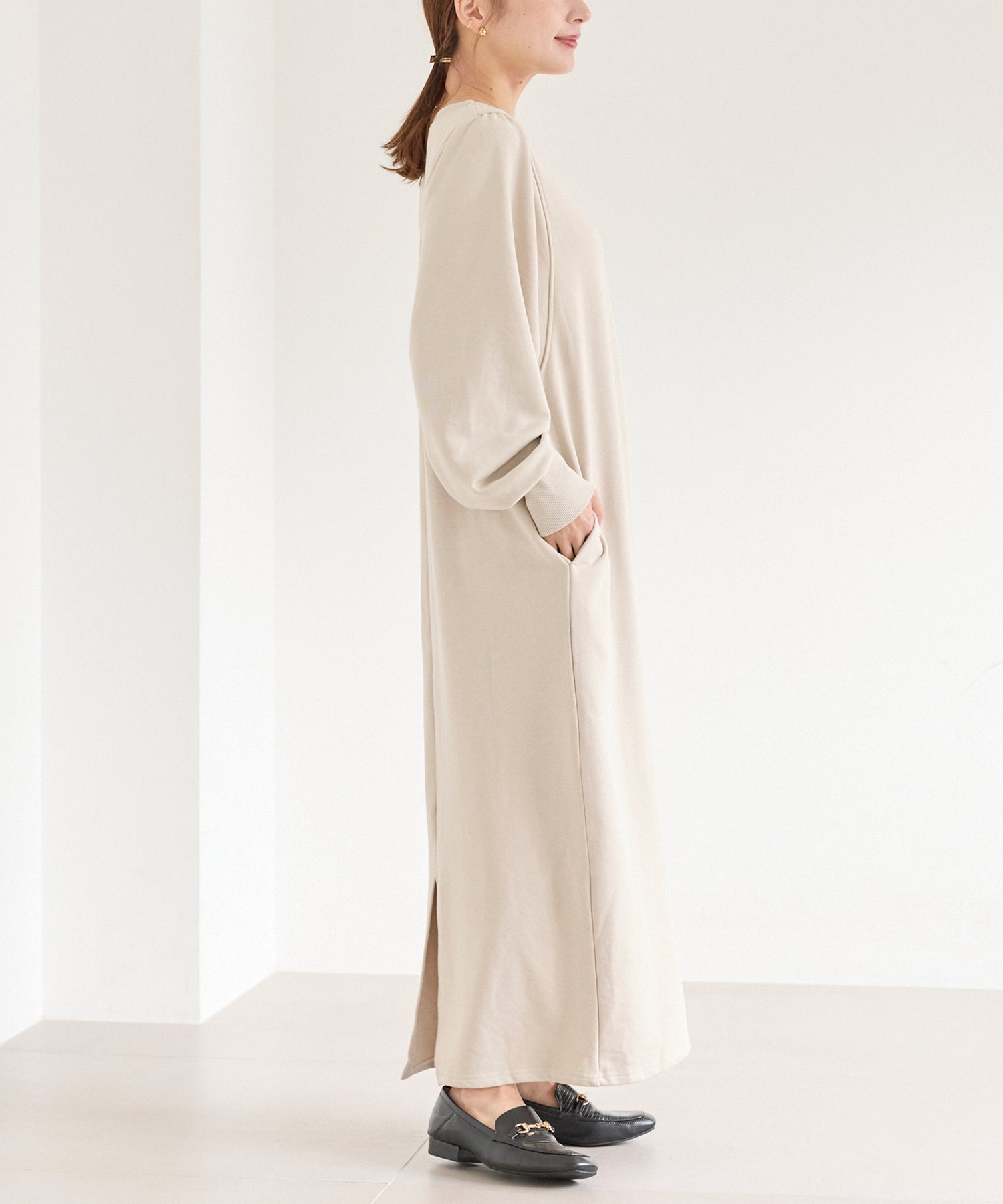 【好機能シリーズ】吸湿発熱/静電気防止/発熱裏毛ワンピース