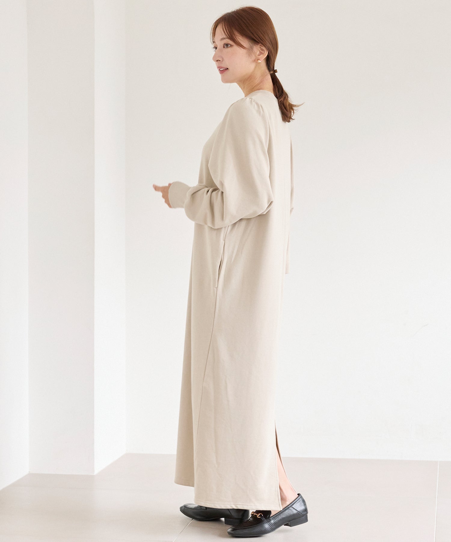 【好機能シリーズ】吸湿発熱/静電気防止/発熱裏毛ワンピース