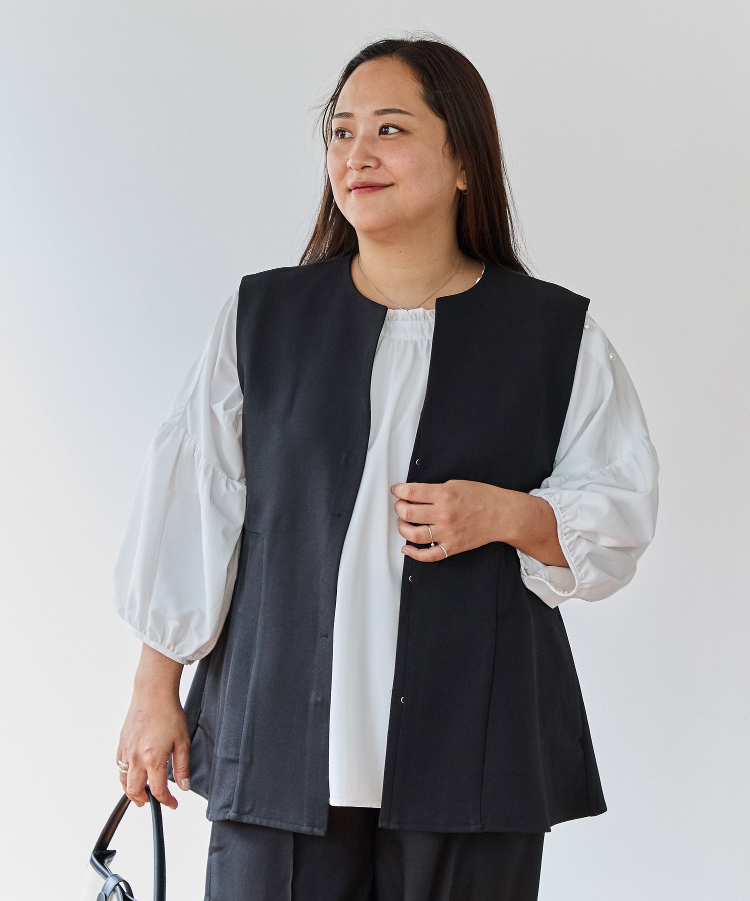 ブラック　model:161cm 着用サイズ:3L