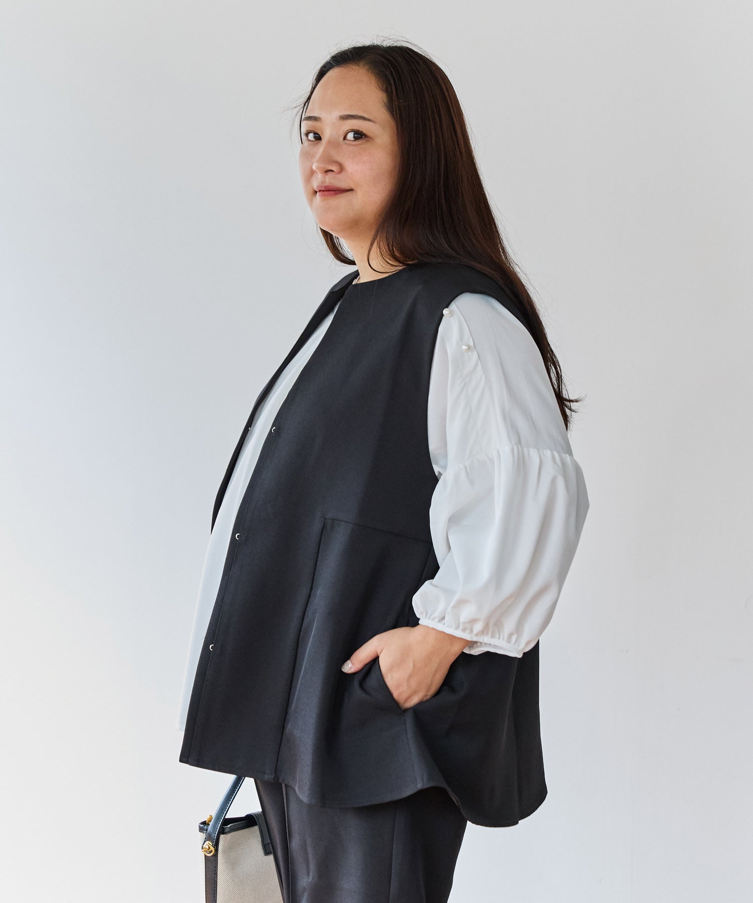 ブラック　model:161cm 着用サイズ:3L