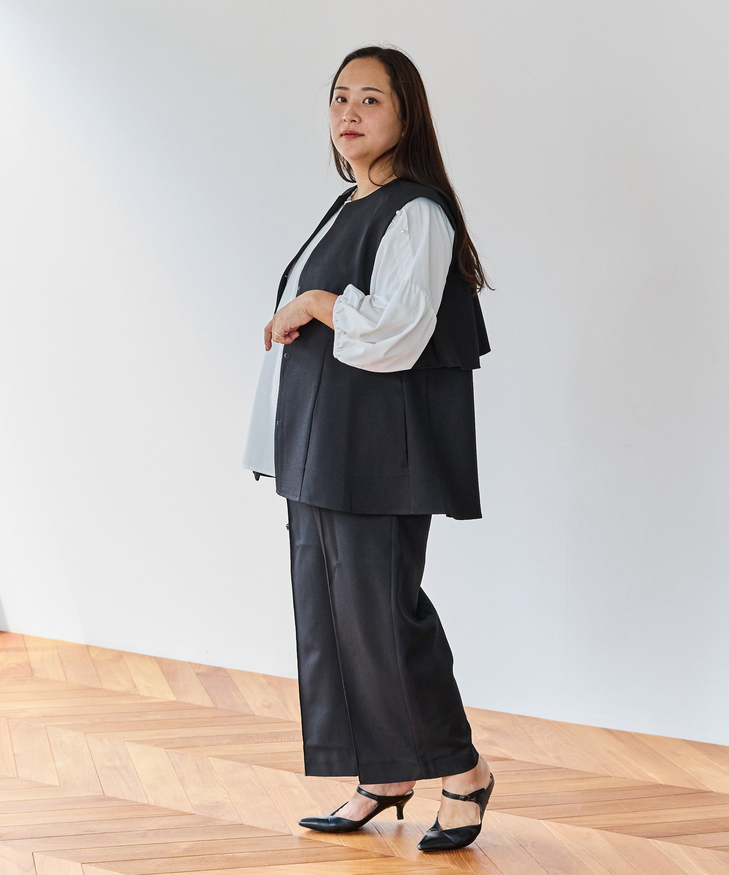 ブラック　model:161cm 着用サイズ:3L