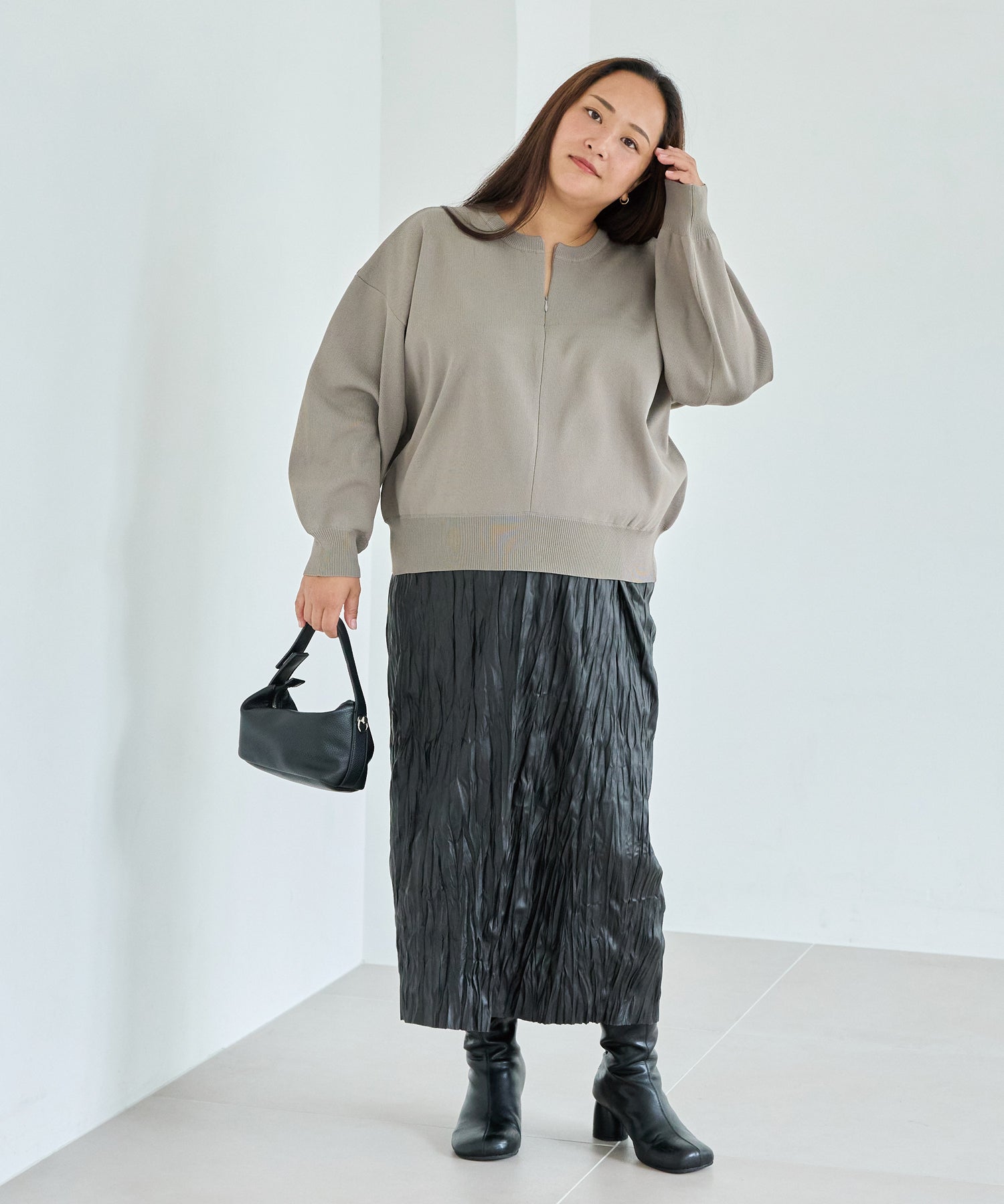 ブラック　model:161cm 着用サイズ:3L