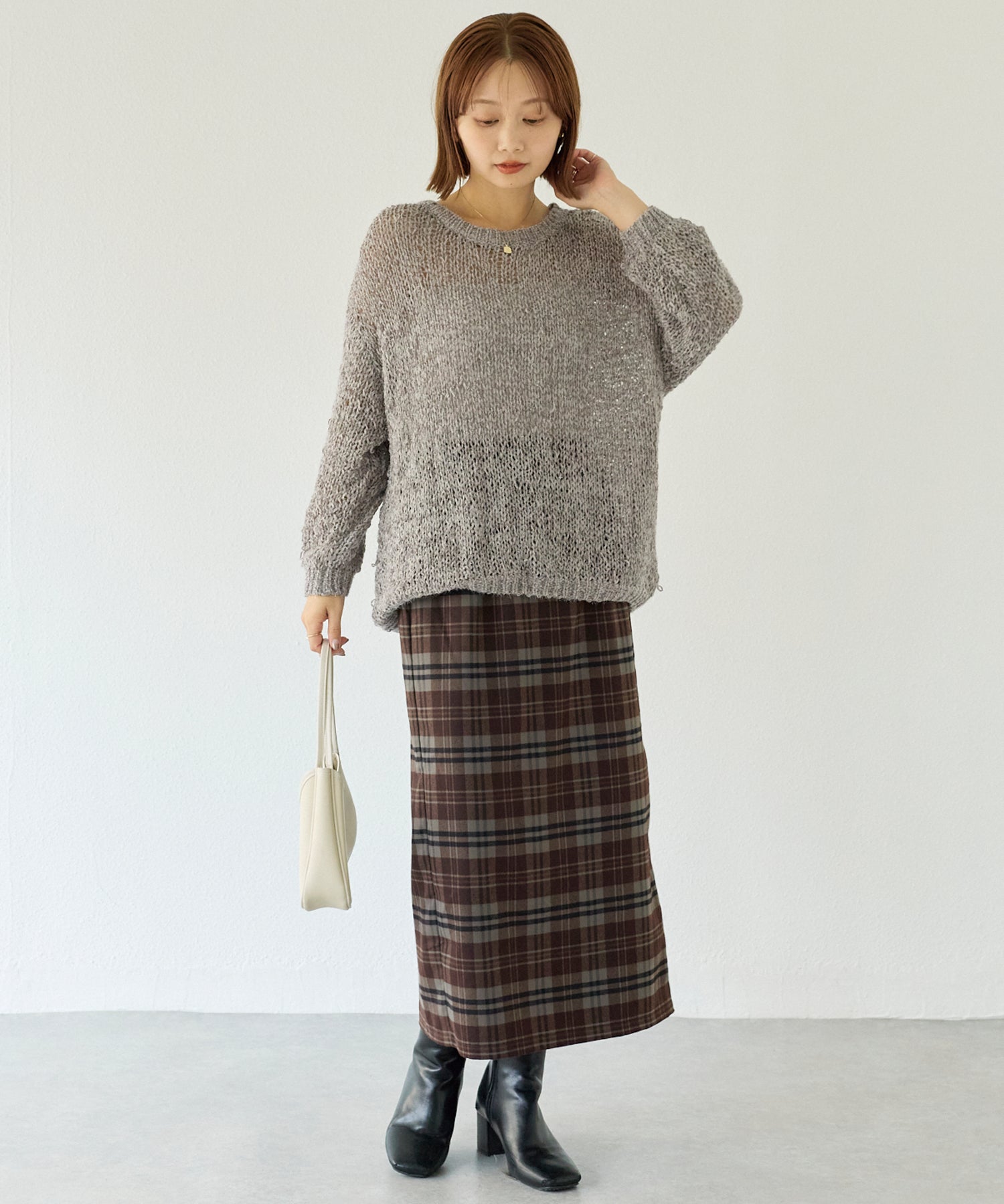 【洗える】ラメモールヤーンプルオーバー