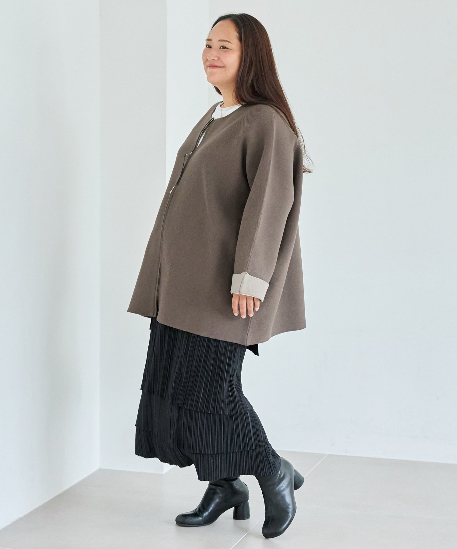 ブラウン　model:161cm 着用サイズ:3L