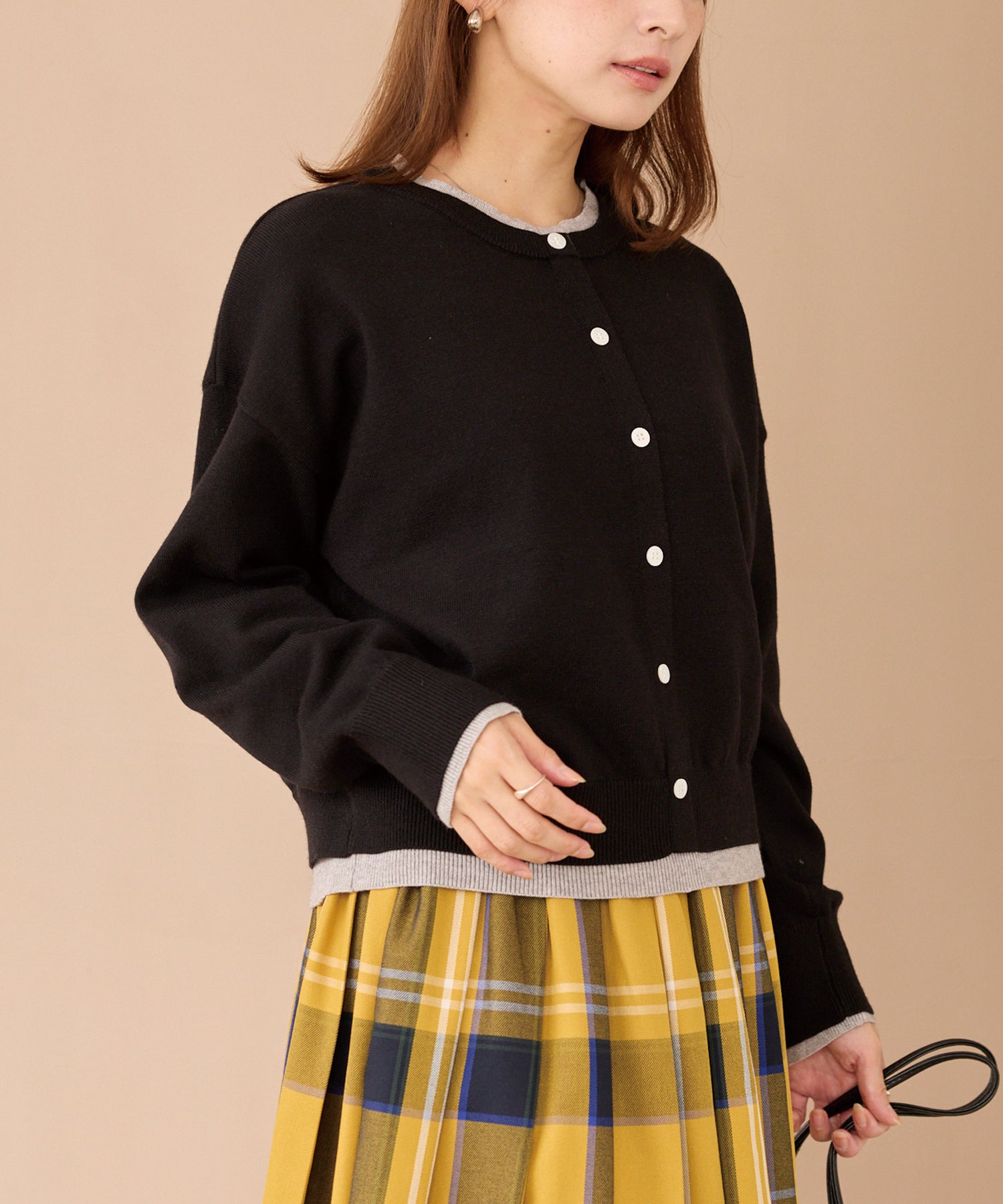 レイヤード風カーデライクトップス