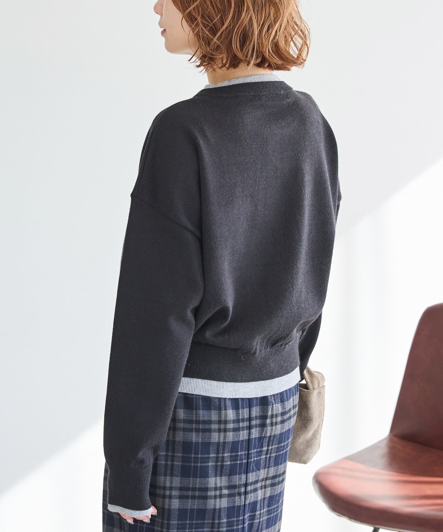 洗える】フェイクレイヤーバイカラーカーデ | ラビアンジェ-⼤きい