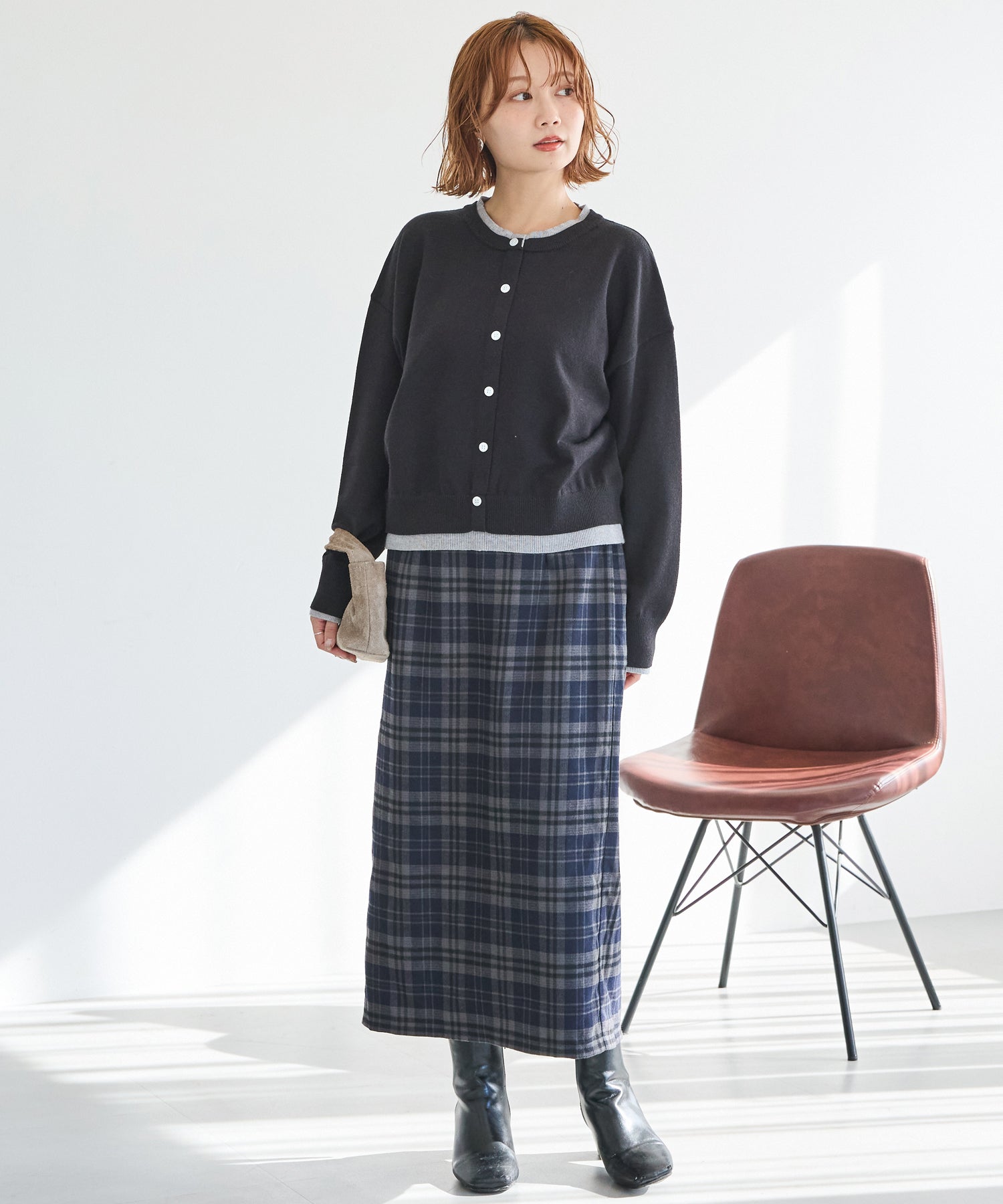 【洗える】レイヤード風カーデライクトップス