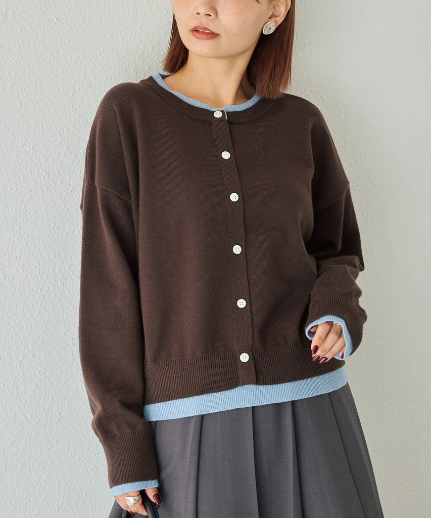 【洗える】レイヤード風カーデライクトップス