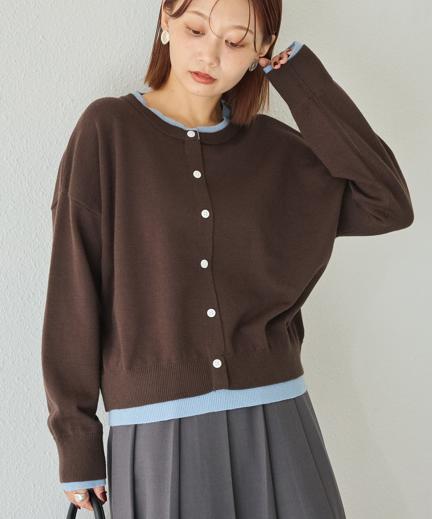 レイヤード風カーデライクトップス