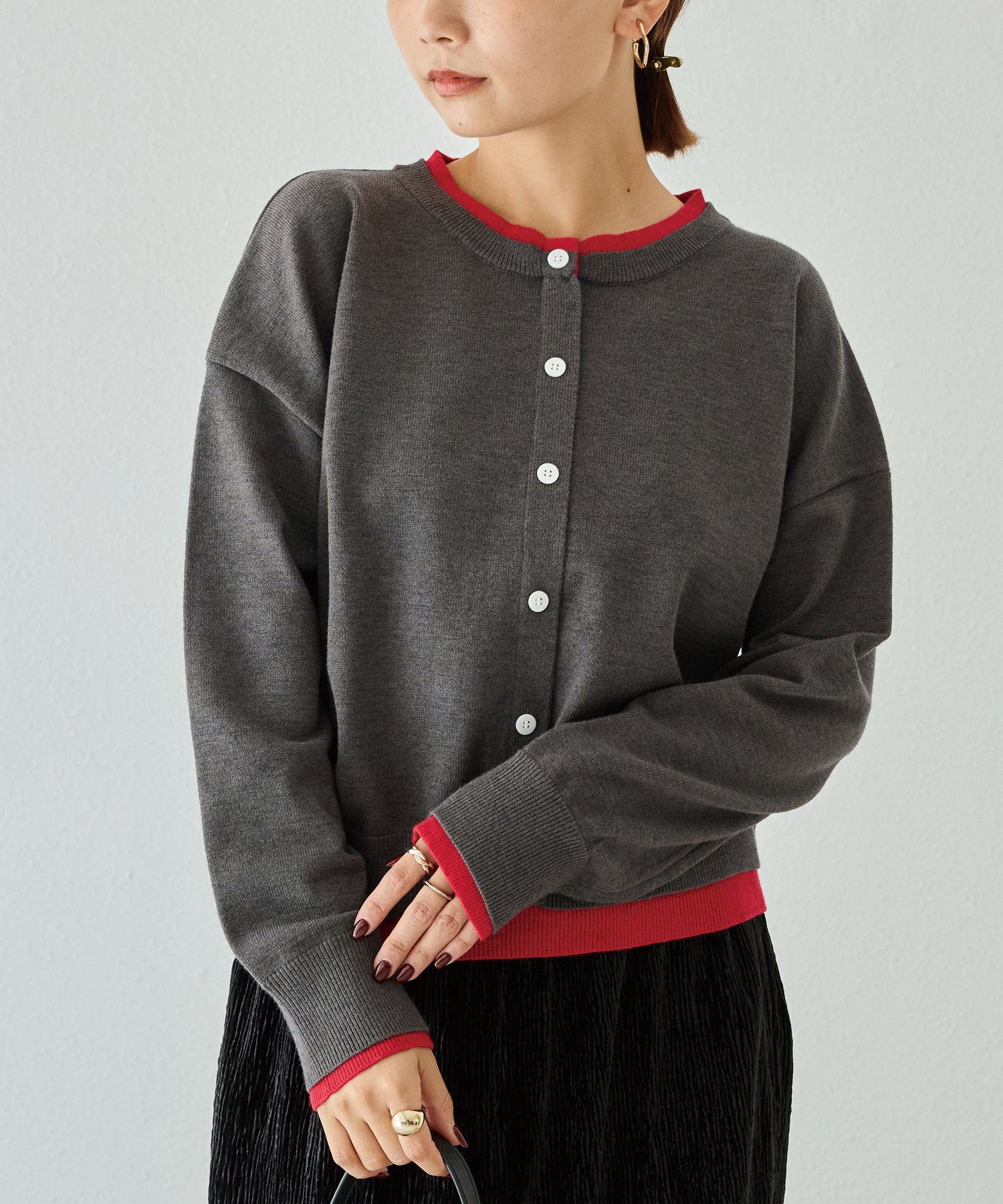 レイヤード風カーデライクトップス