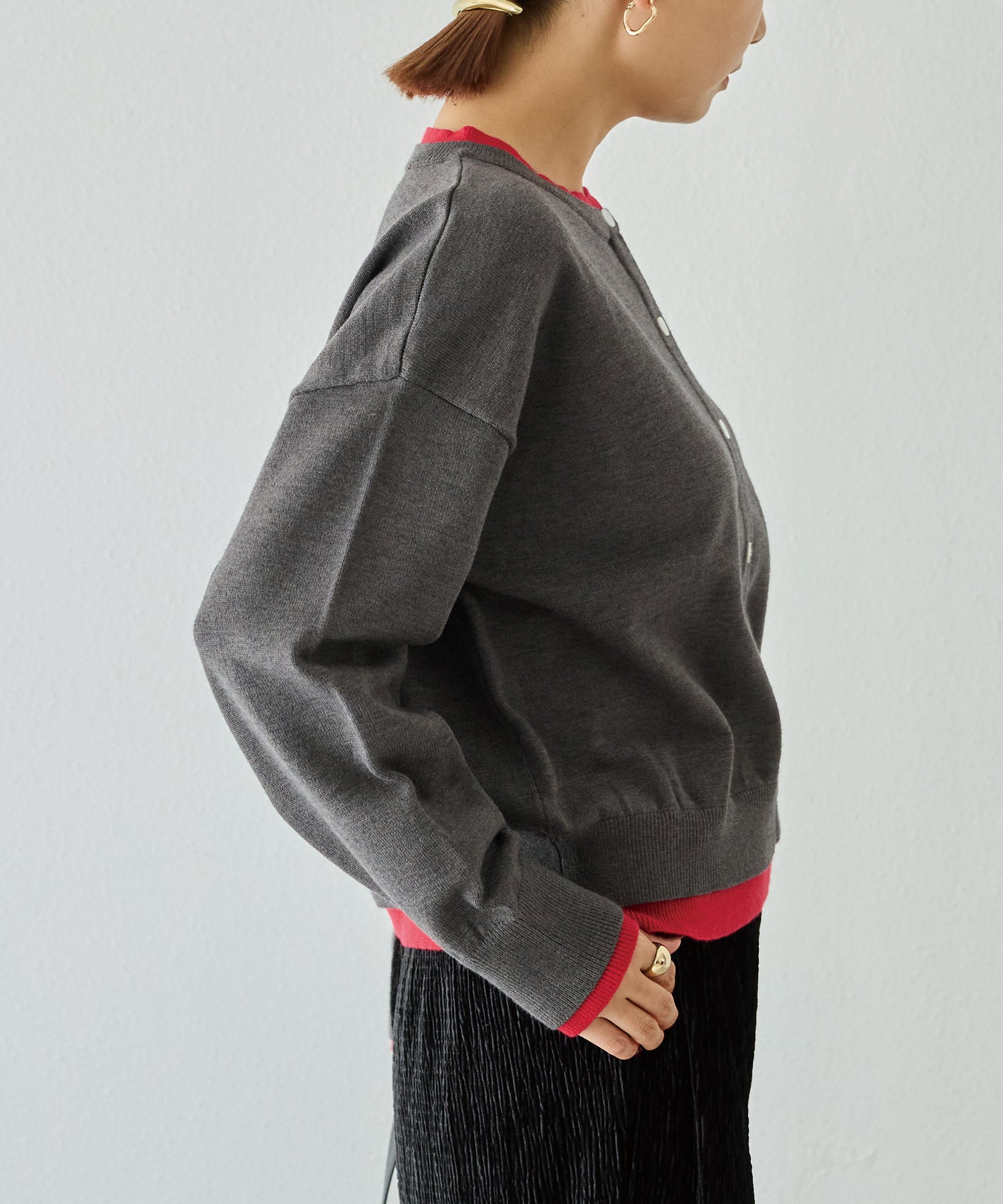 レイヤード風カーデライクトップス