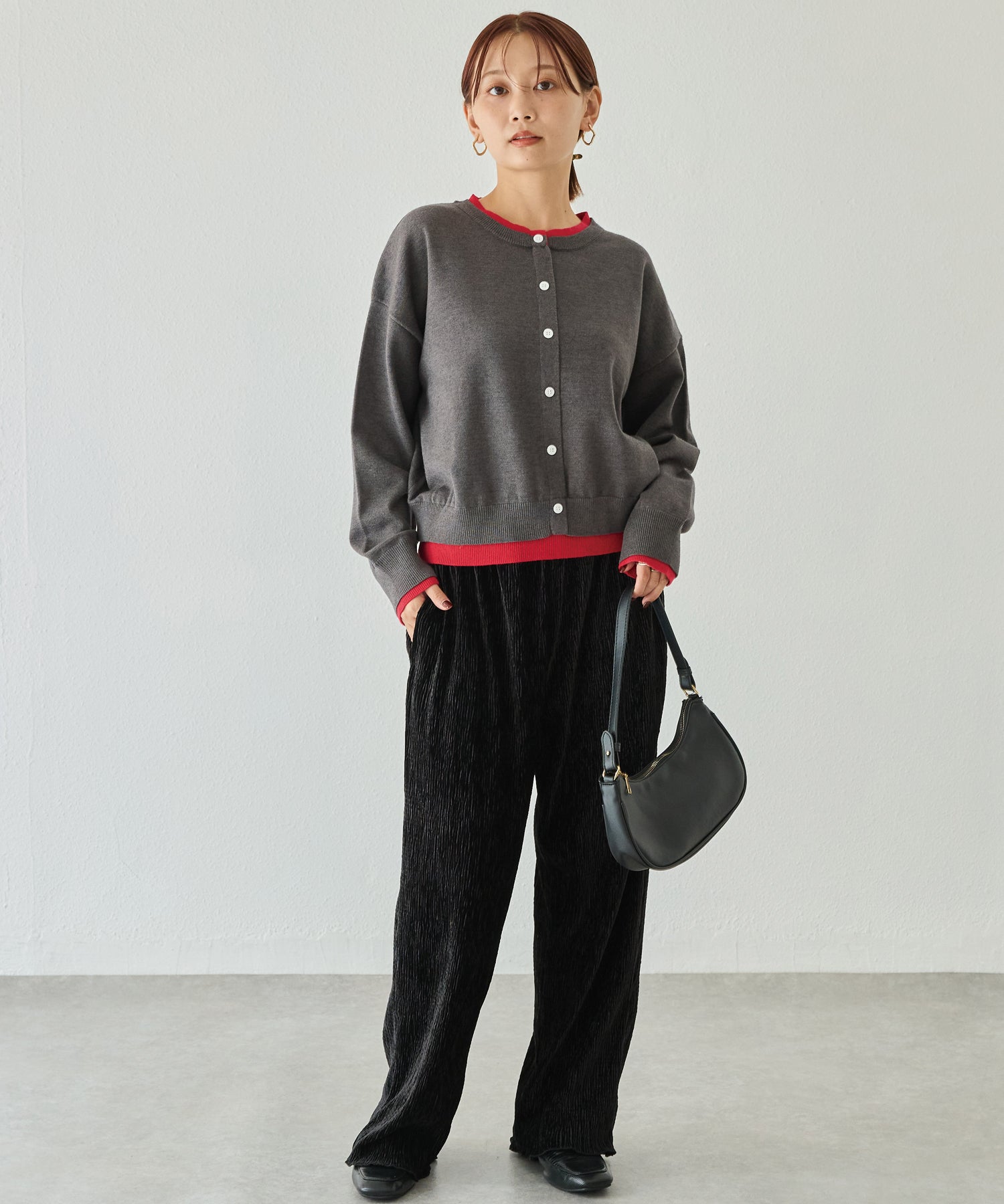 レイヤード風カーデライクトップス