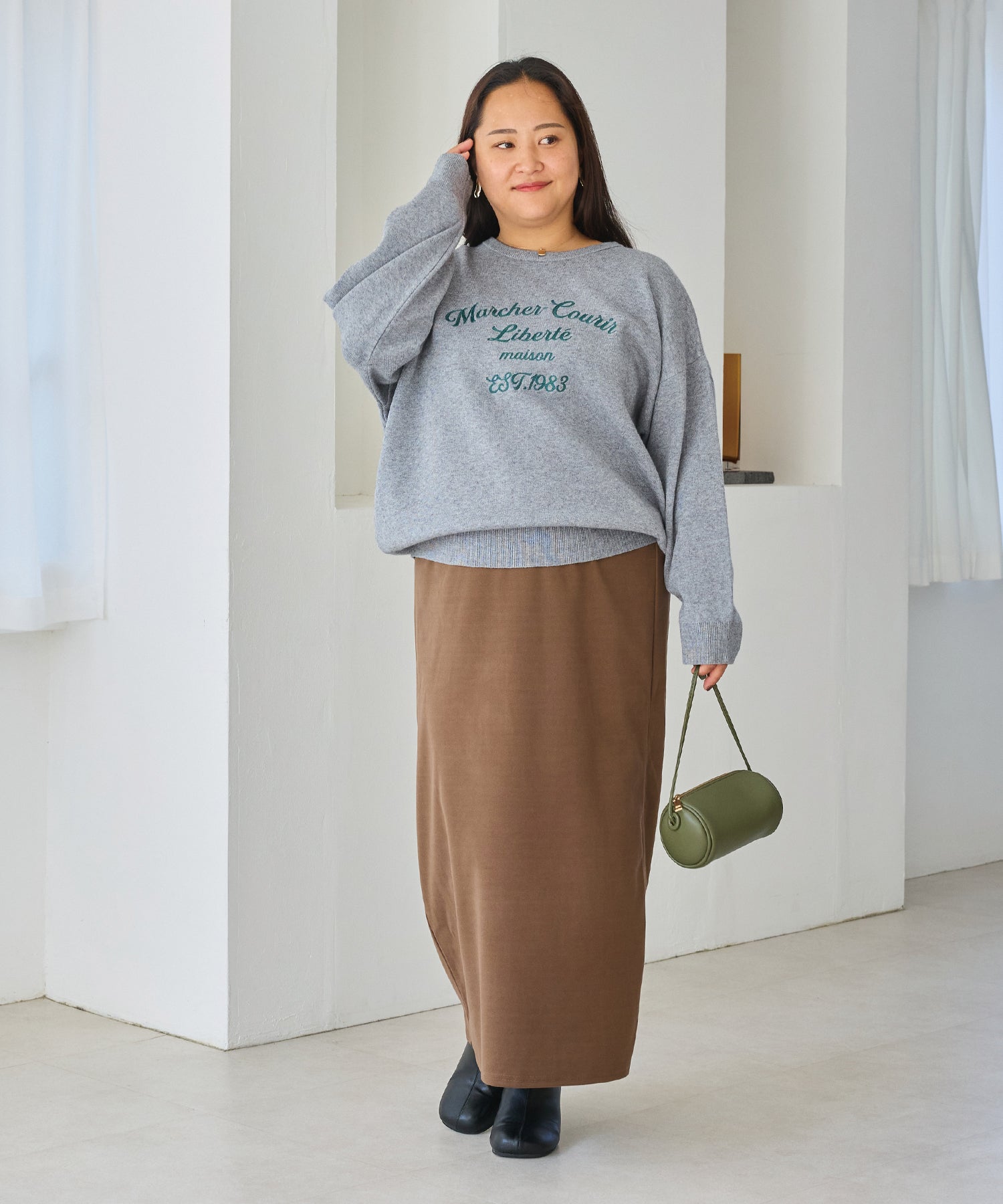 グレー　model:161cm 着用サイズ:3L