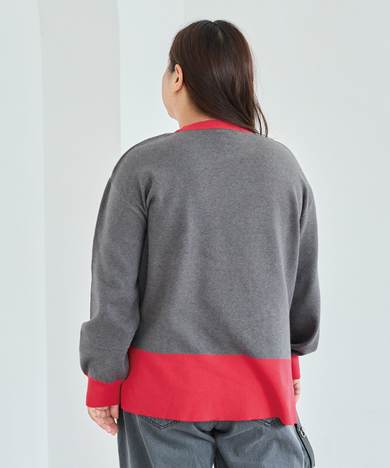 チャコールグレー　model:161cm 着用サイズ:3L
