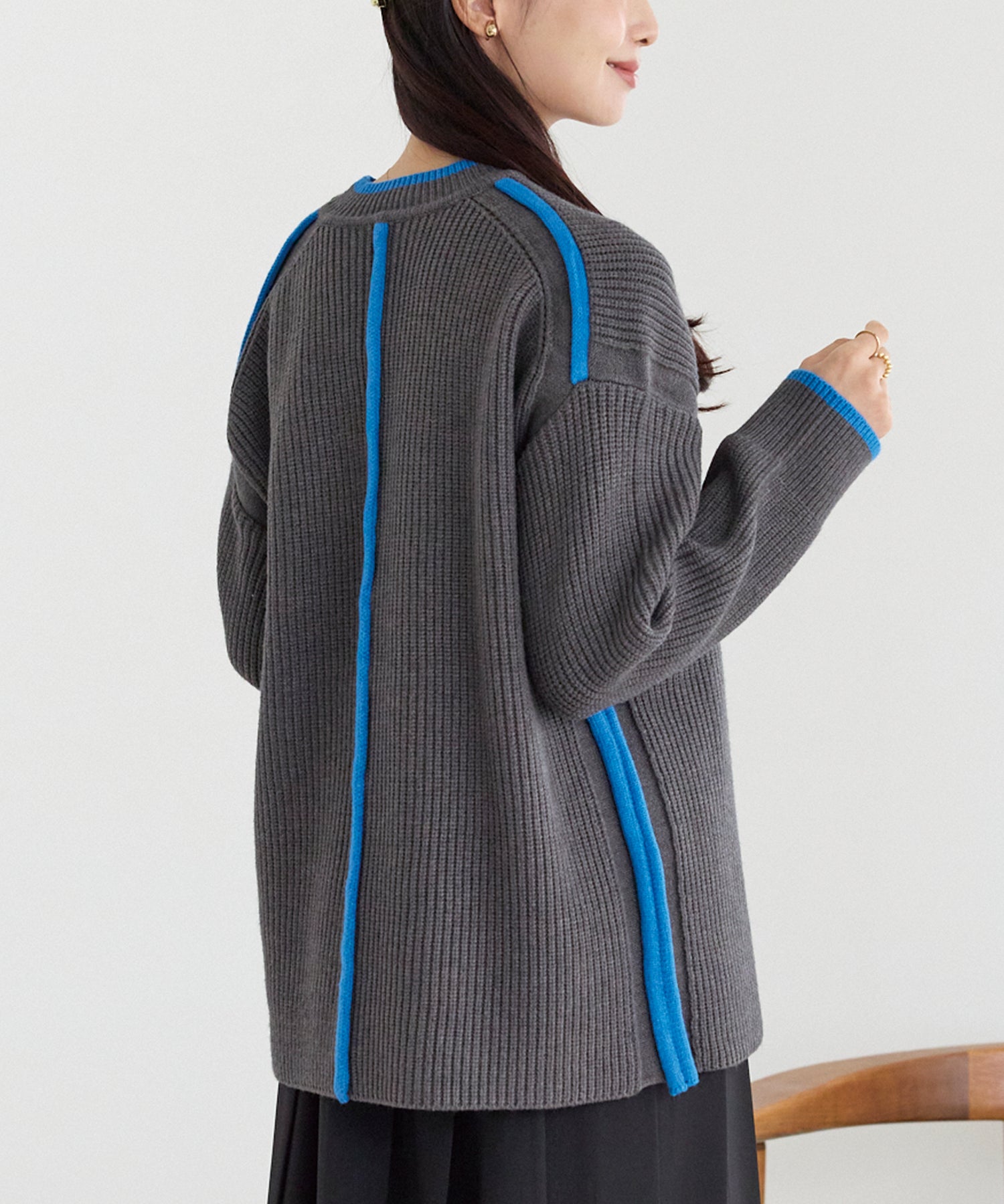 チャコールグレー　model:160cm 着用サイズ:F