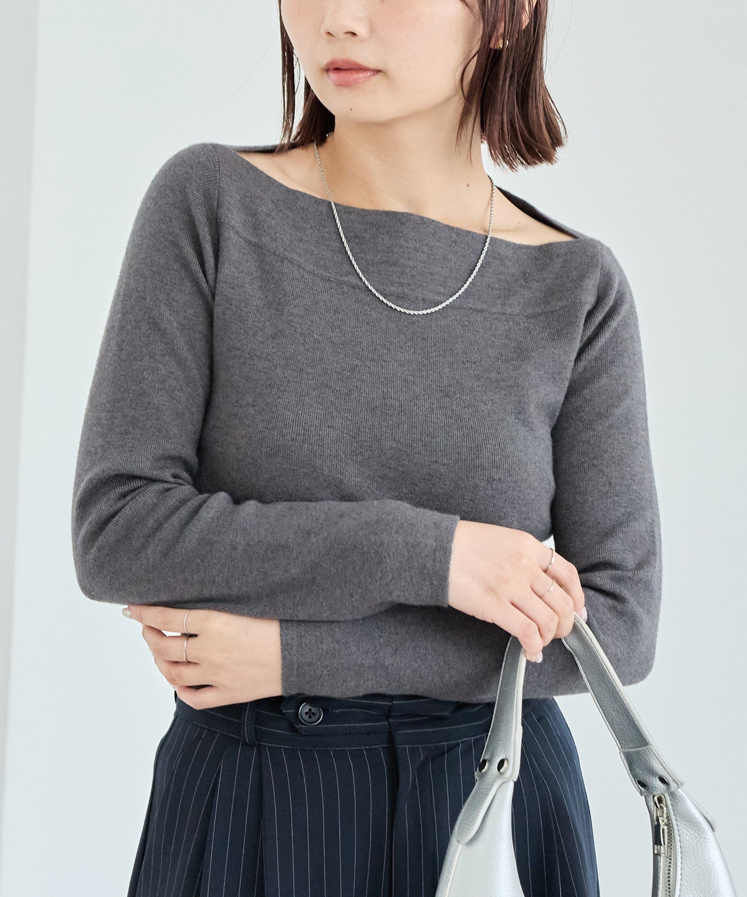 チャコールグレー　model:156cm 着用サイズ:M