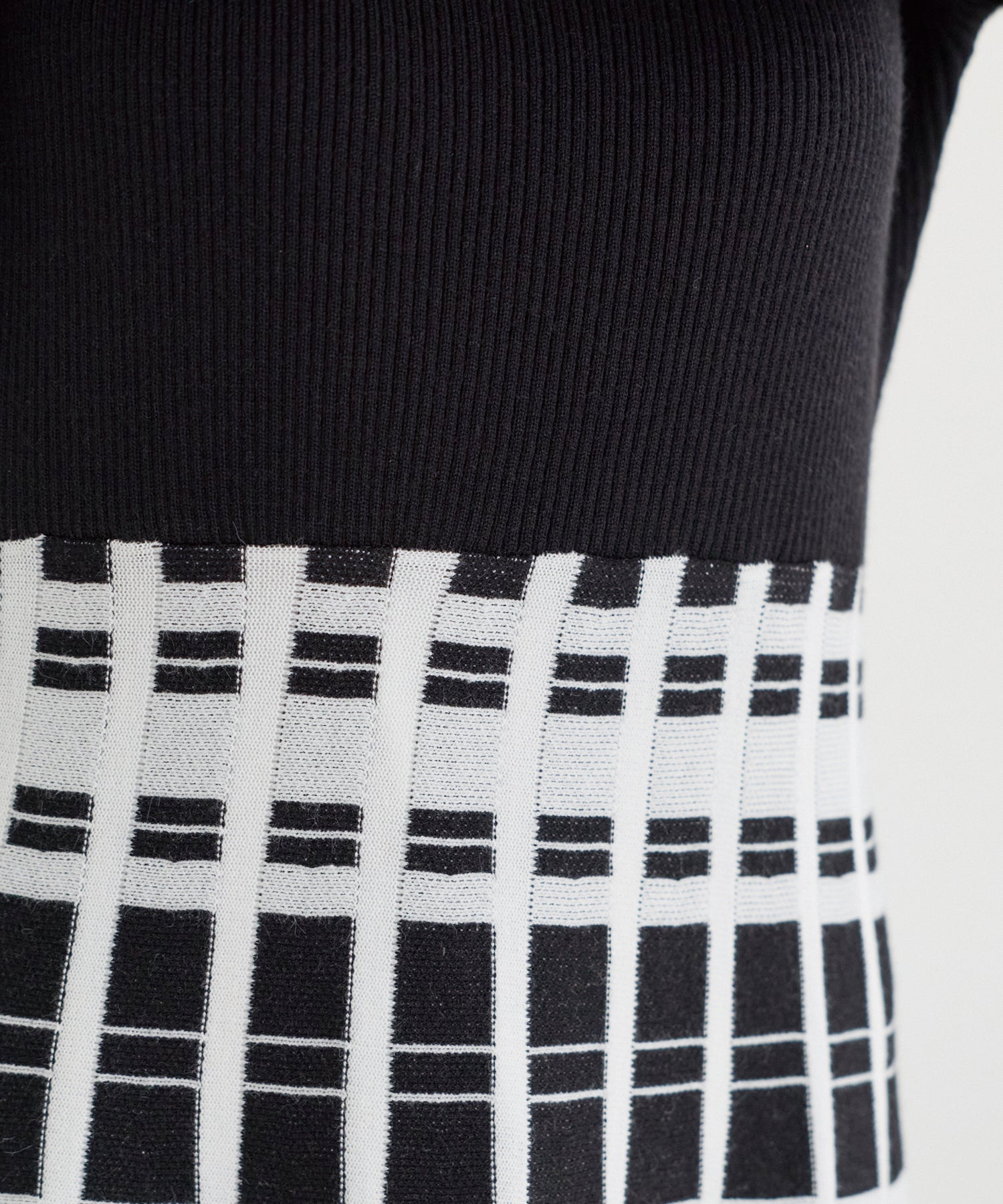 チェックジャガードニットワンピース