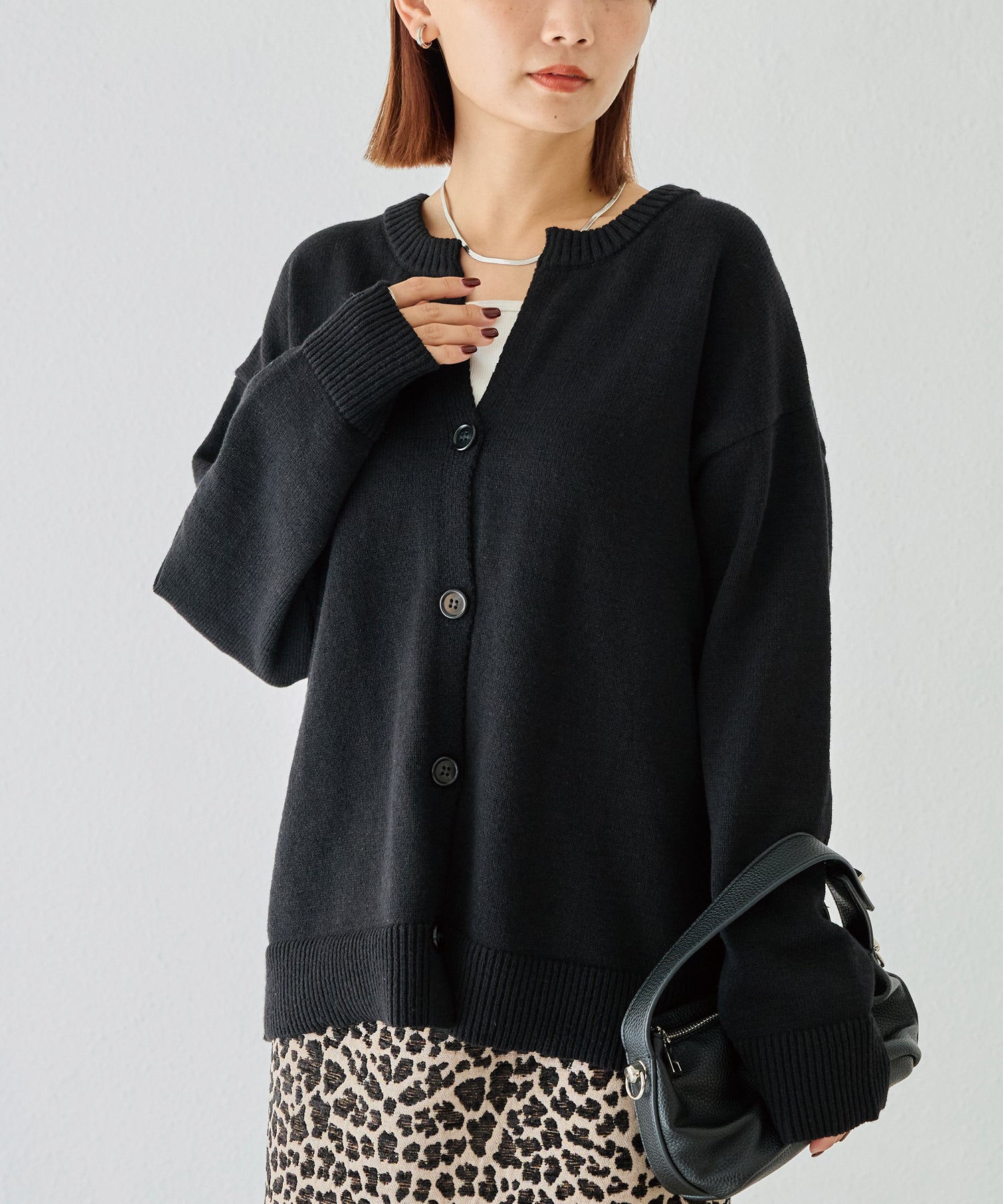 スキッパーニットカーデ