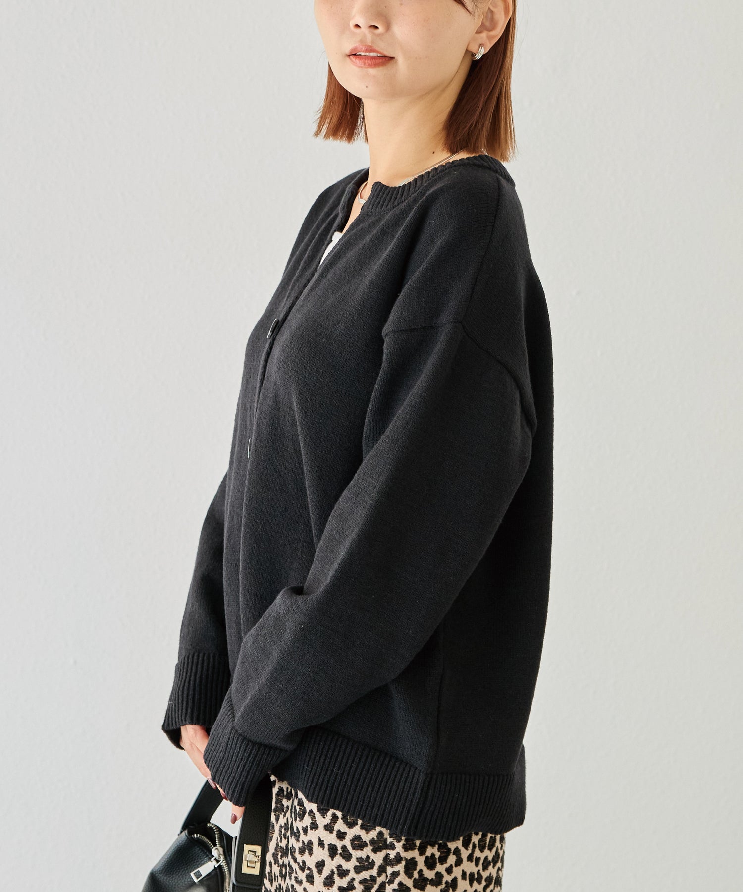 スキッパーニットカーデ