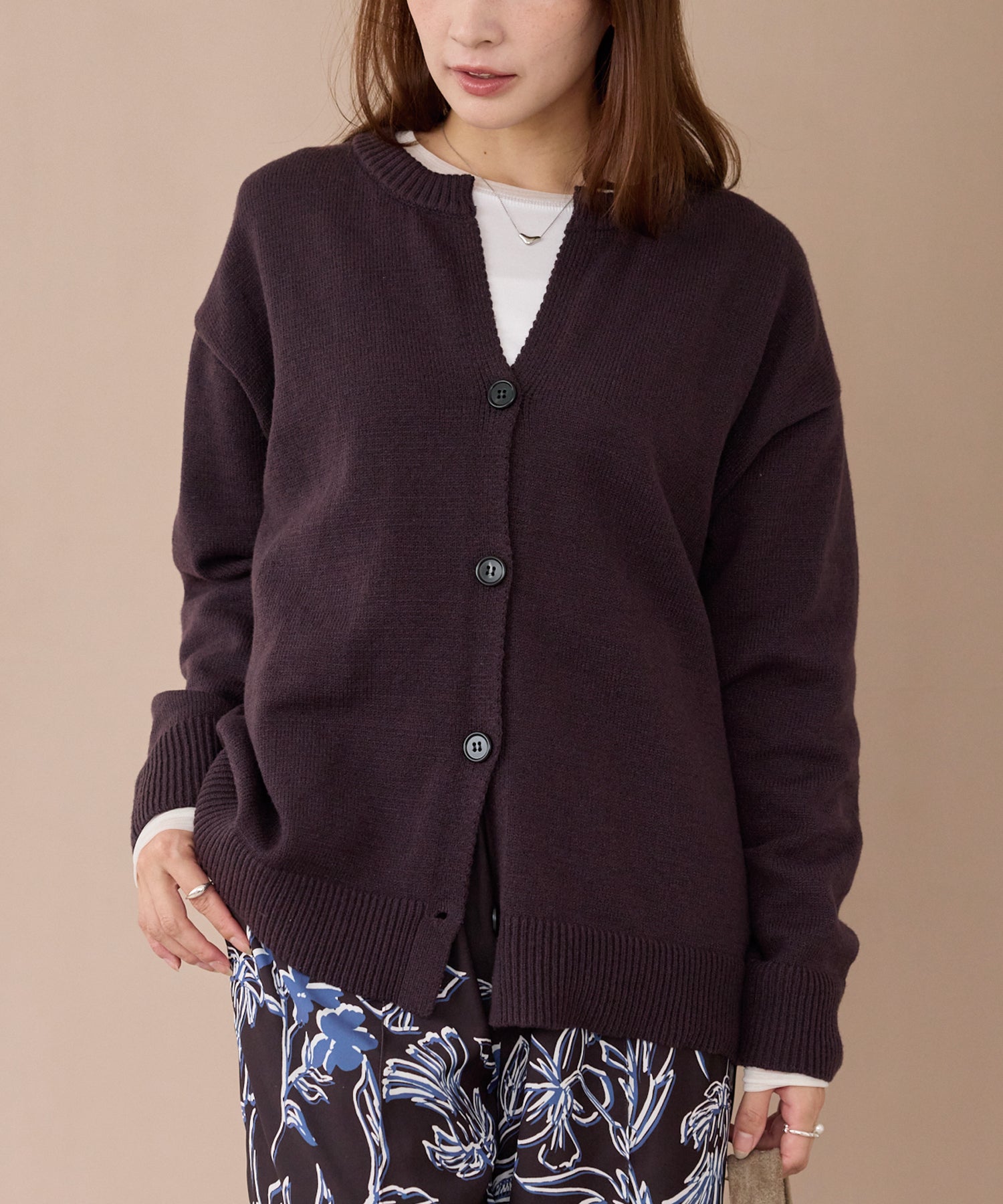 スキッパーニットカーデ