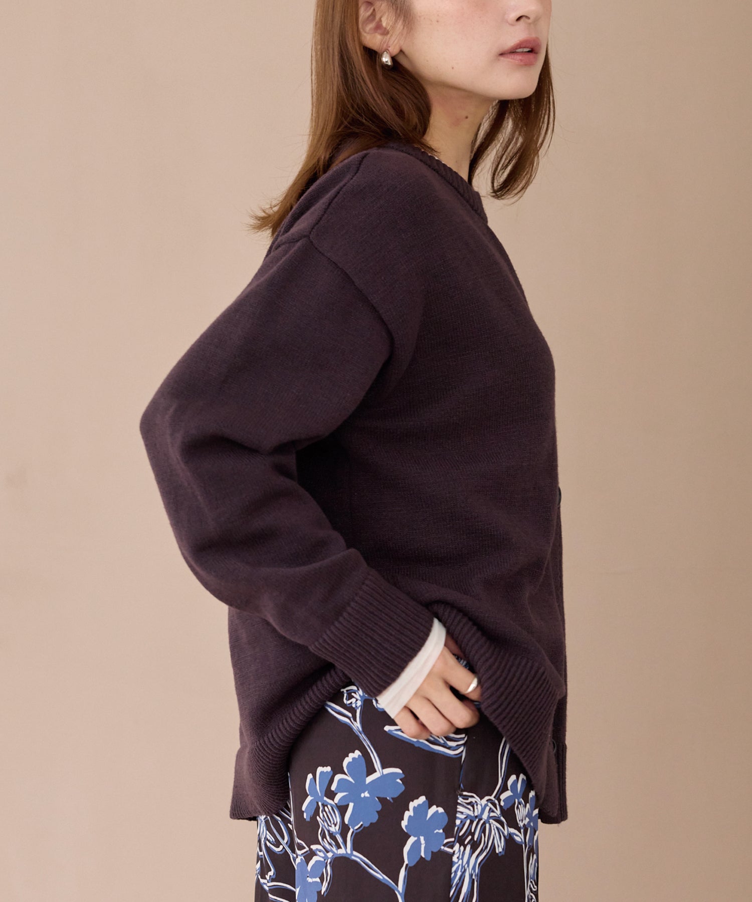 スキッパーニットカーデ