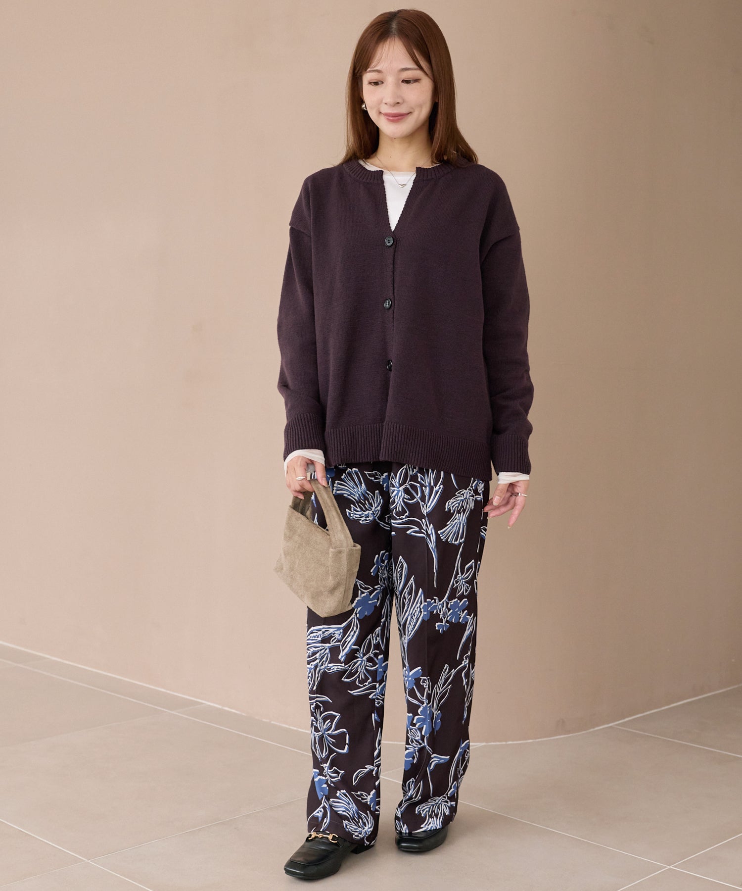 スキッパーニットカーデ