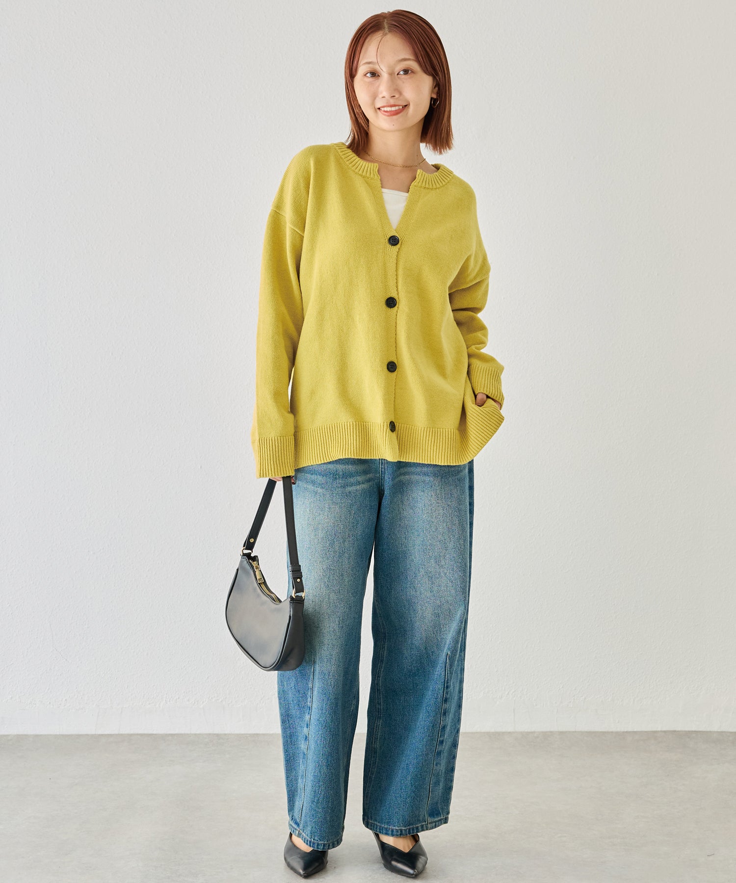 スキッパーニットカーデ