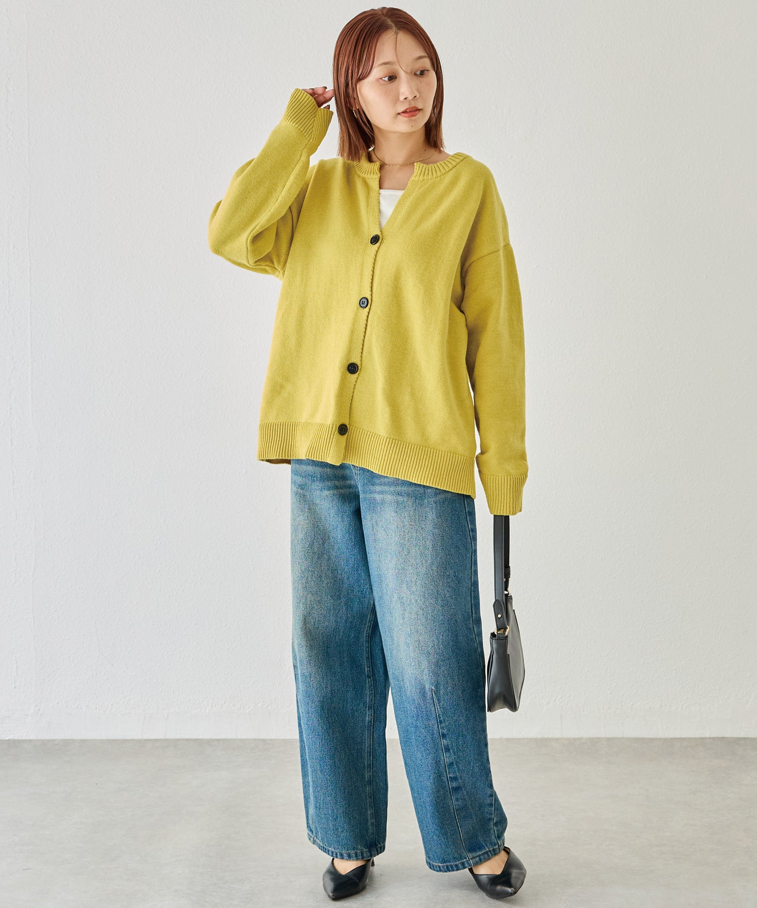 スキッパーニットカーデ