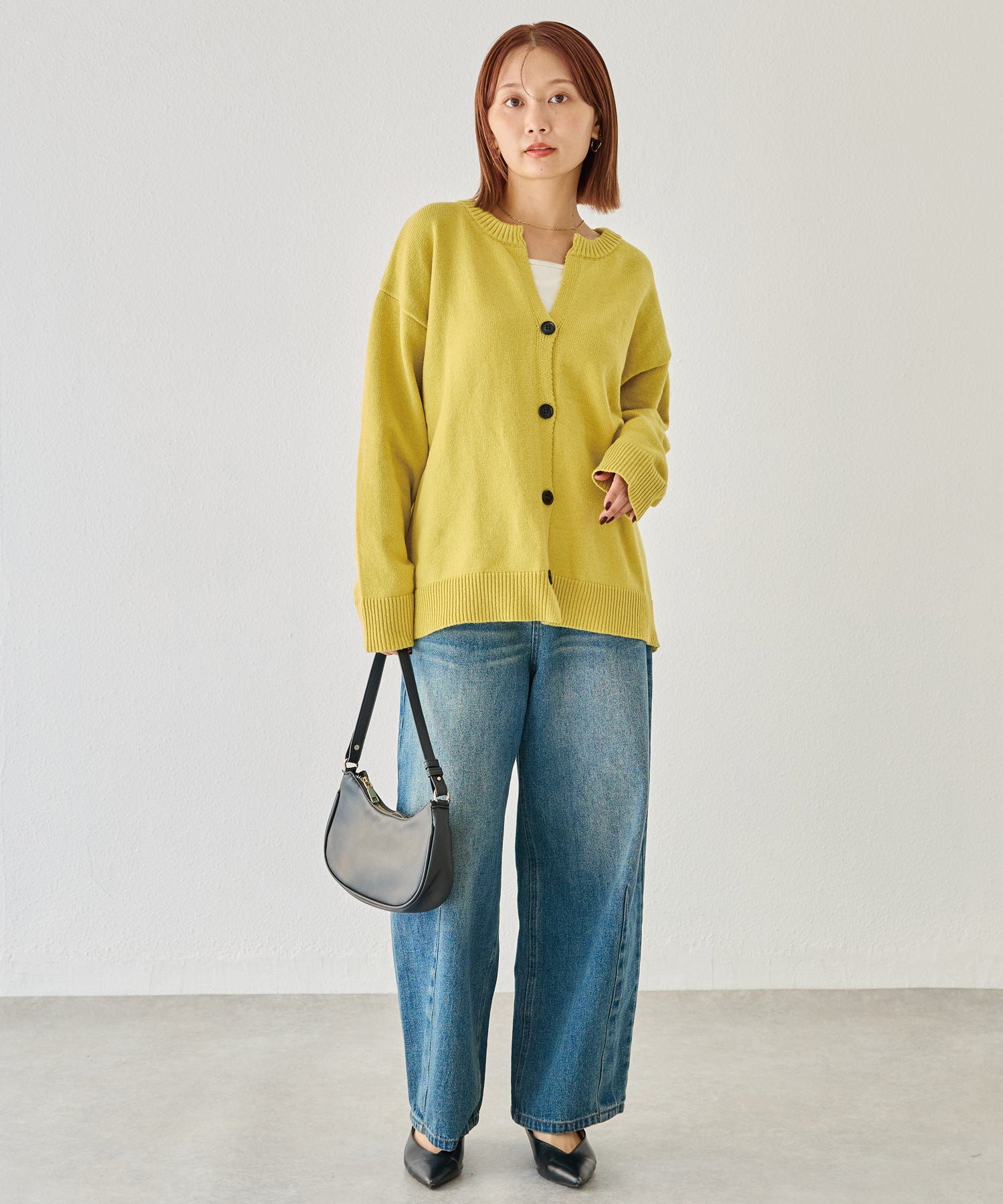 スキッパーニットカーデ