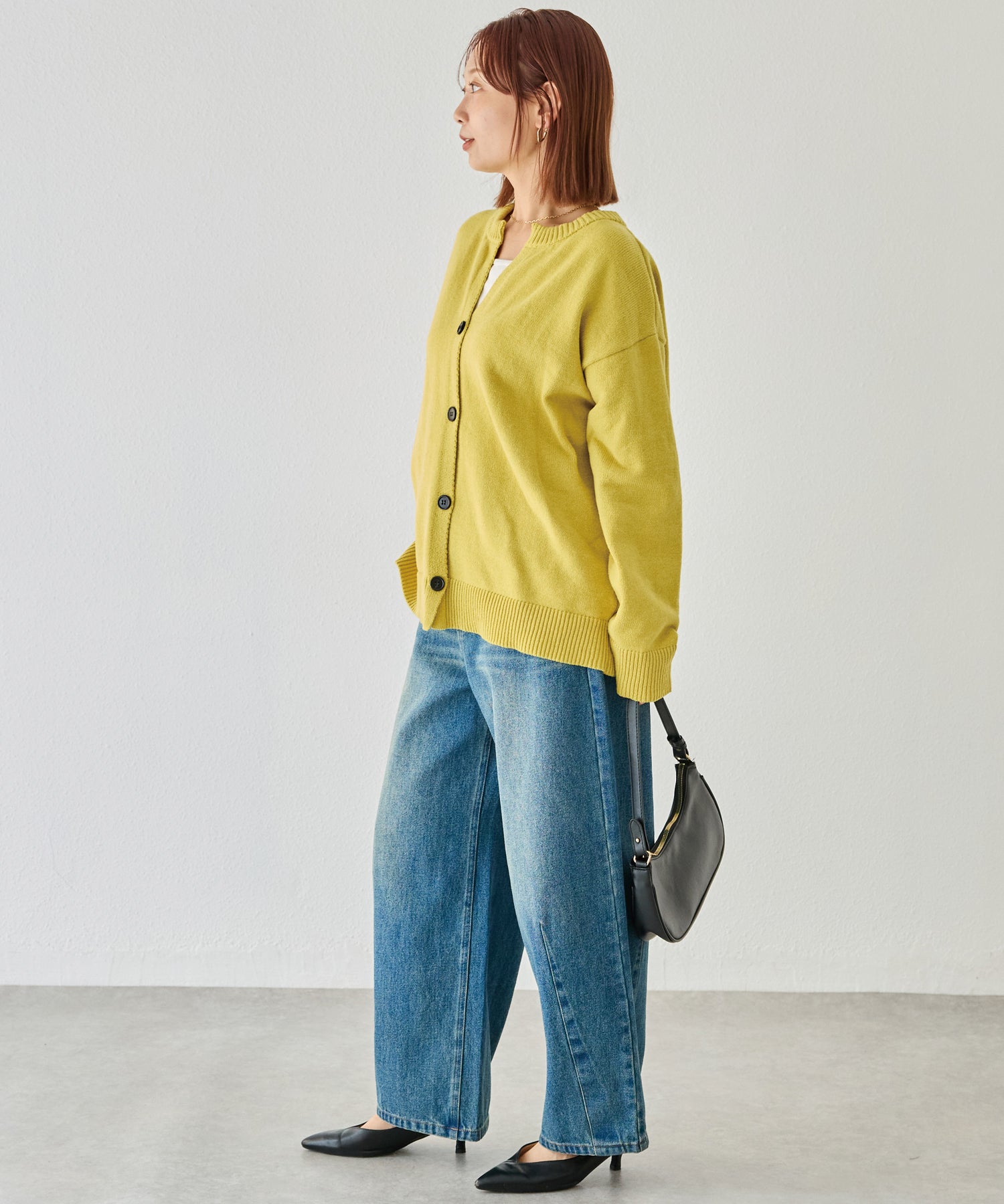 スキッパーニットカーデ