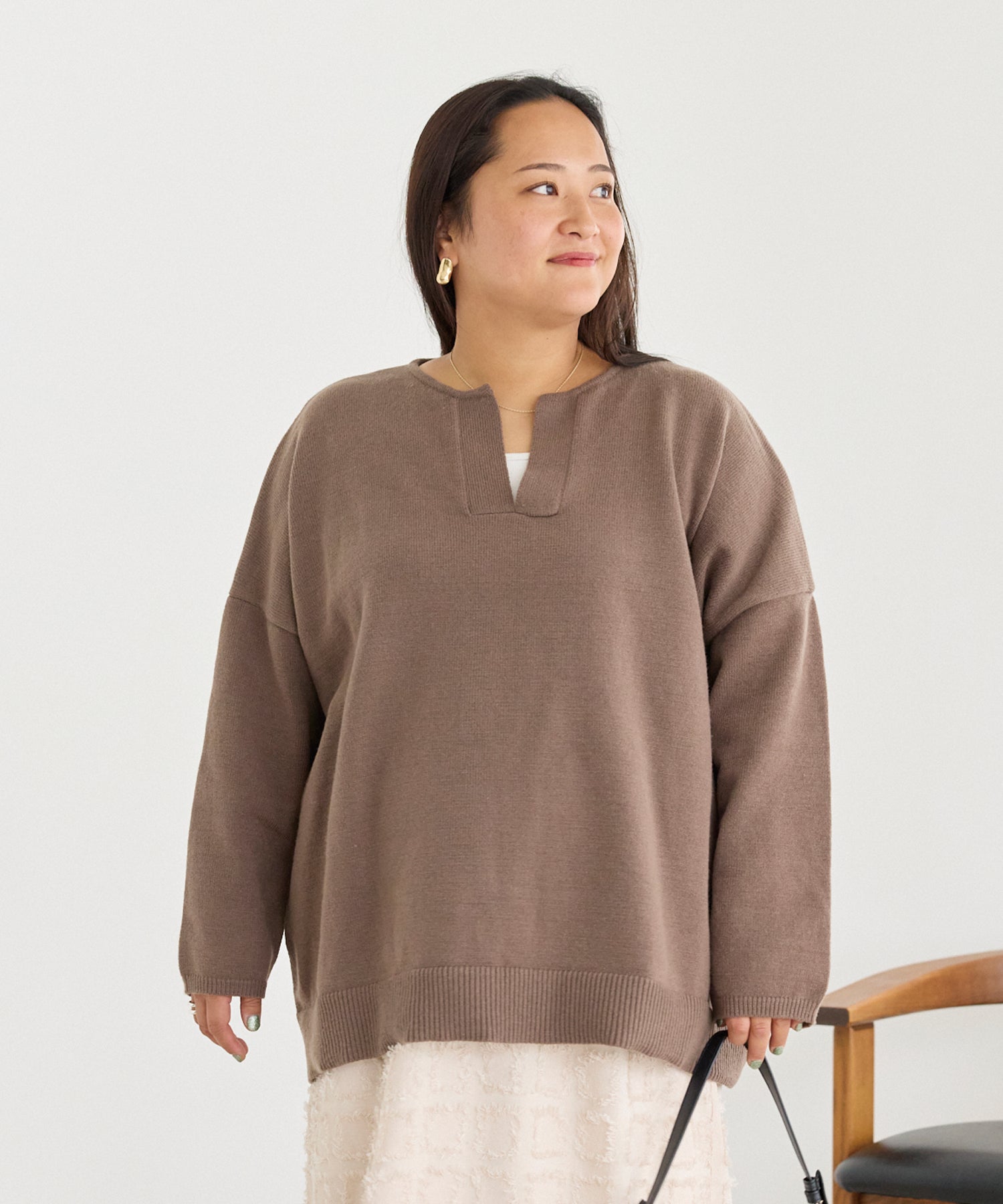 ブラウン　model:161cm 着用サイズ:3L