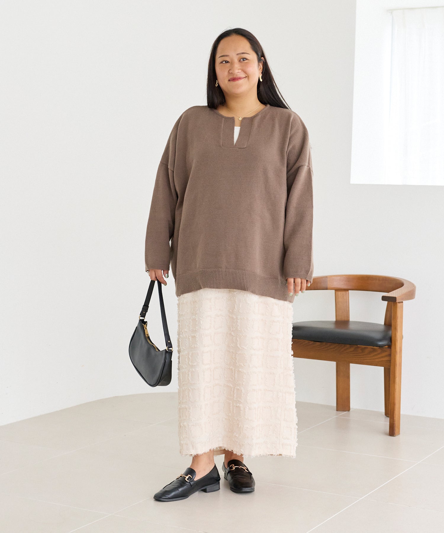 ブラウン　model:161cm 着用サイズ:3L