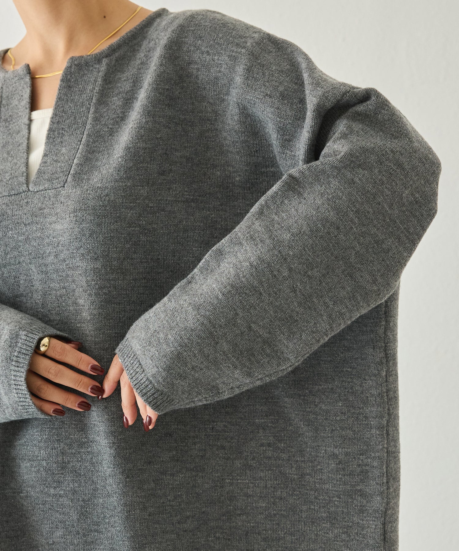 スキッパーニットプルオーバー