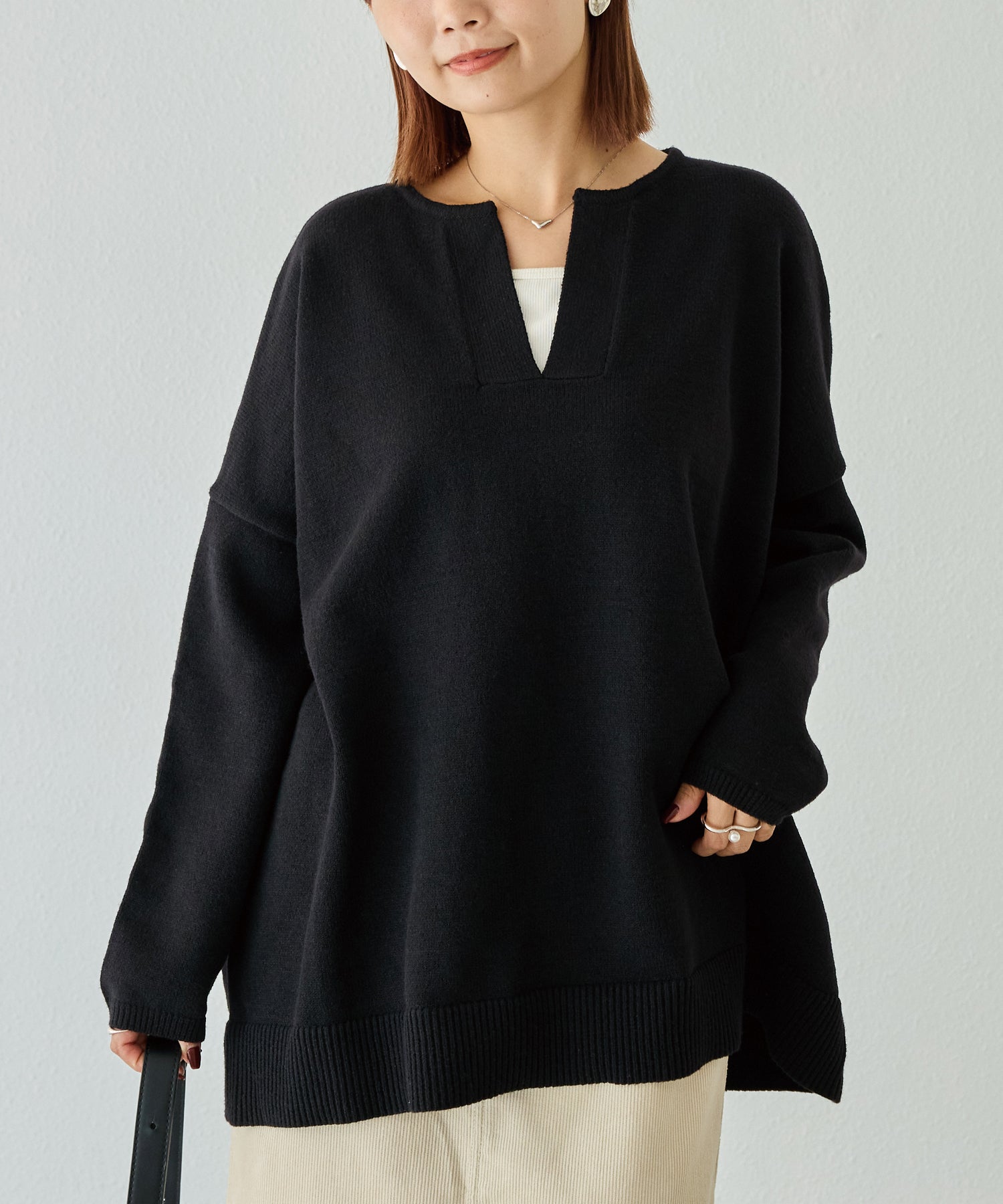 スキッパーニットプルオーバー