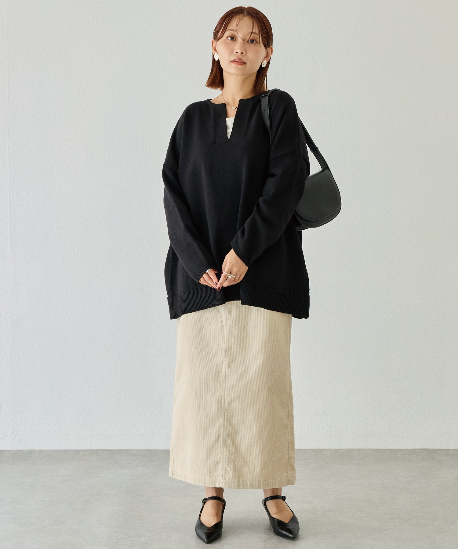 スキッパーニットプルオーバー