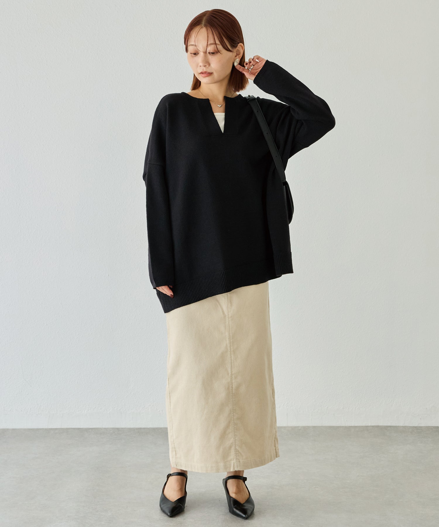 スキッパーニットプルオーバー