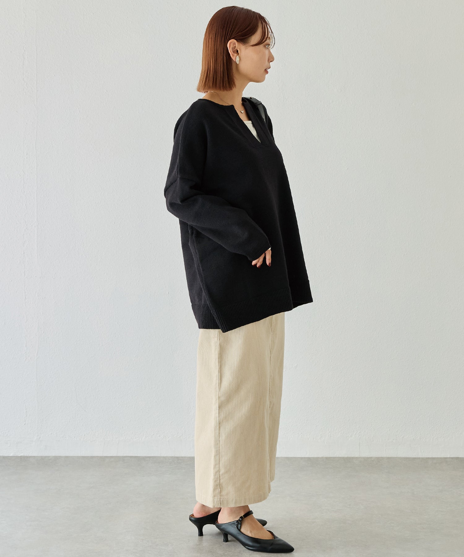 スキッパーニットプルオーバー