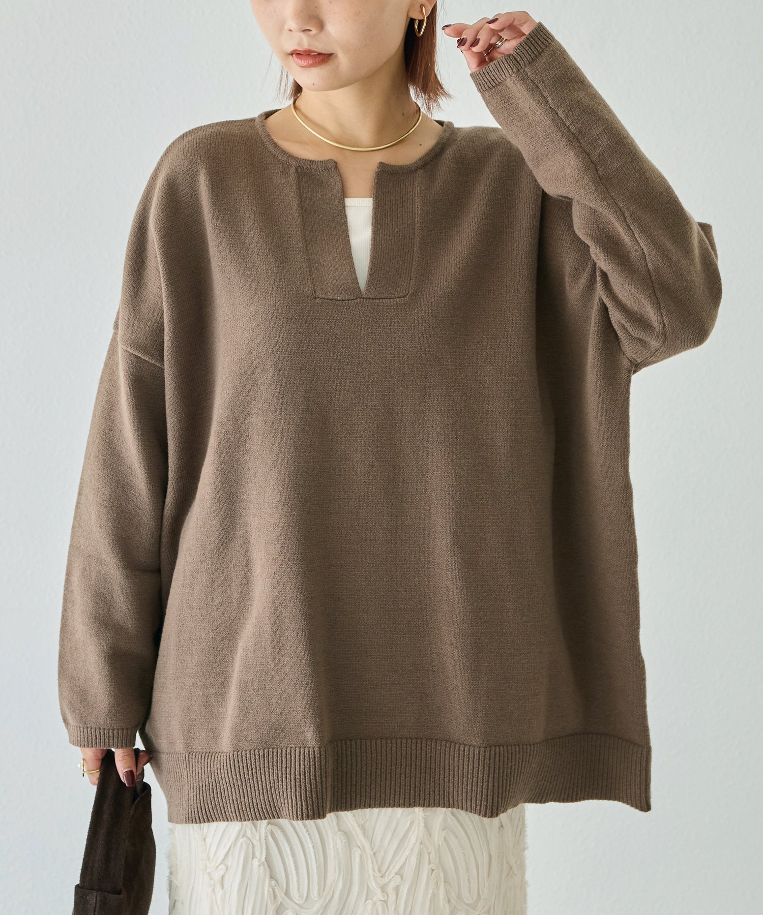 ブラウン　model:156cm 着用サイズ:F