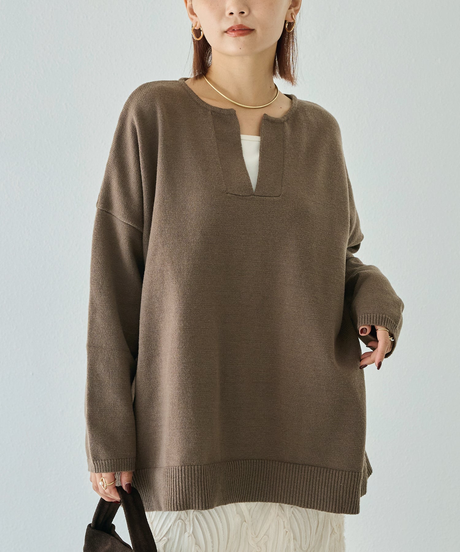 ブラウン　model:156cm 着用サイズ:F