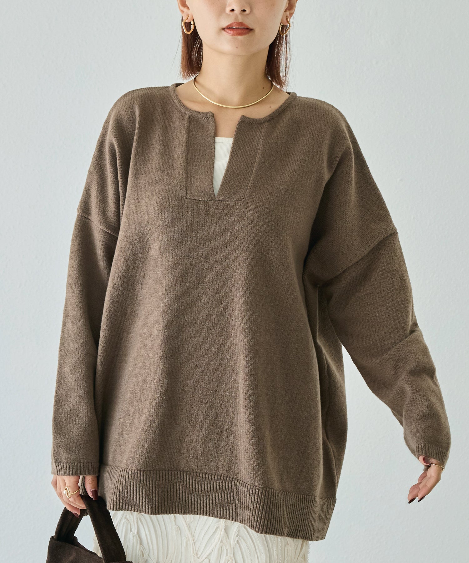 スキッパーニットプルオーバー