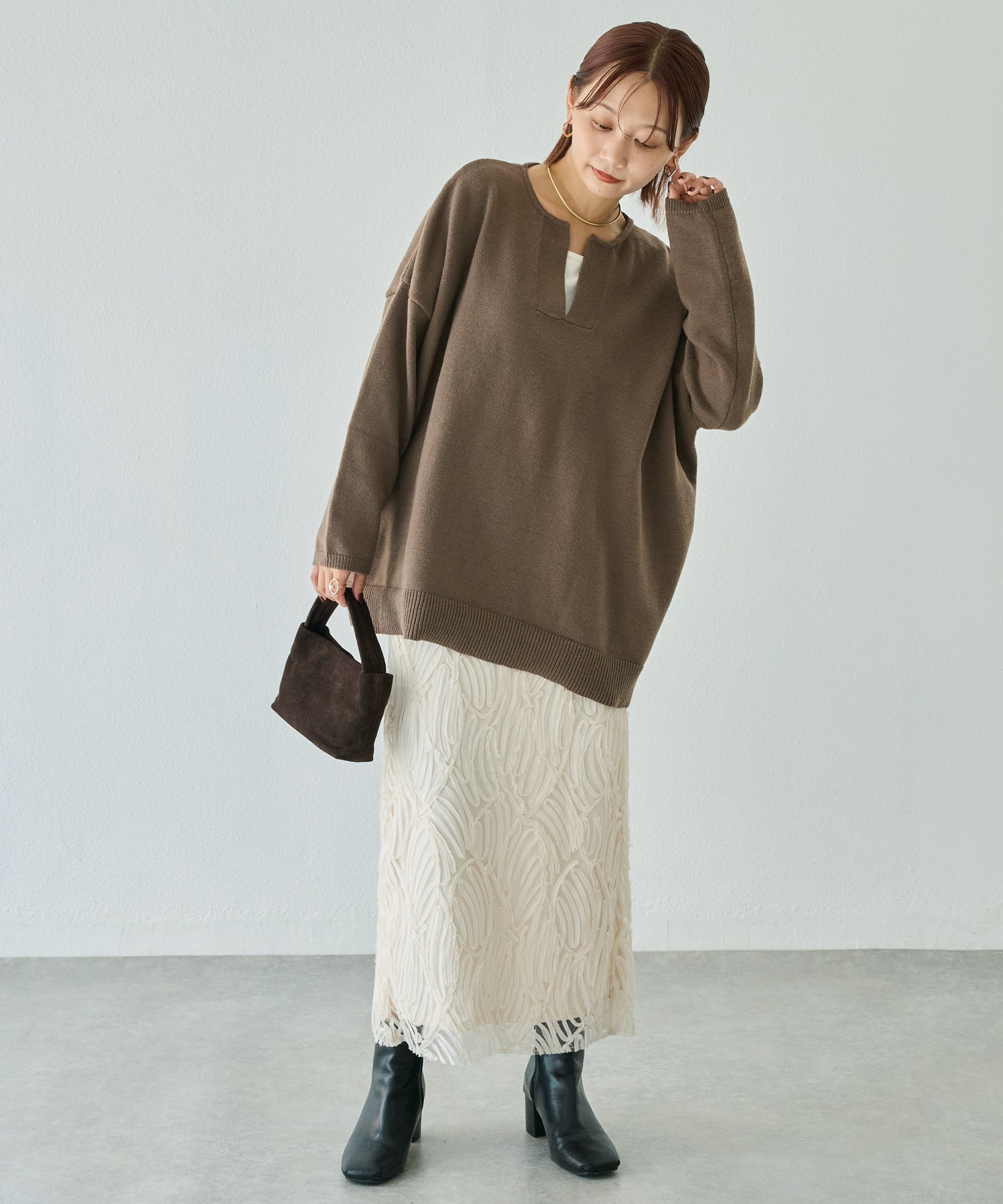 スキッパーニットプルオーバー