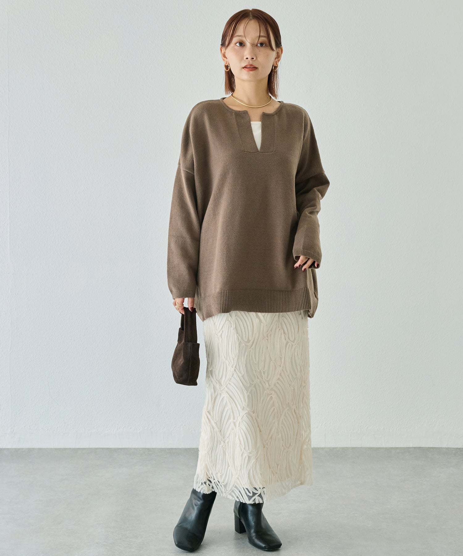 スキッパーニットプルオーバー