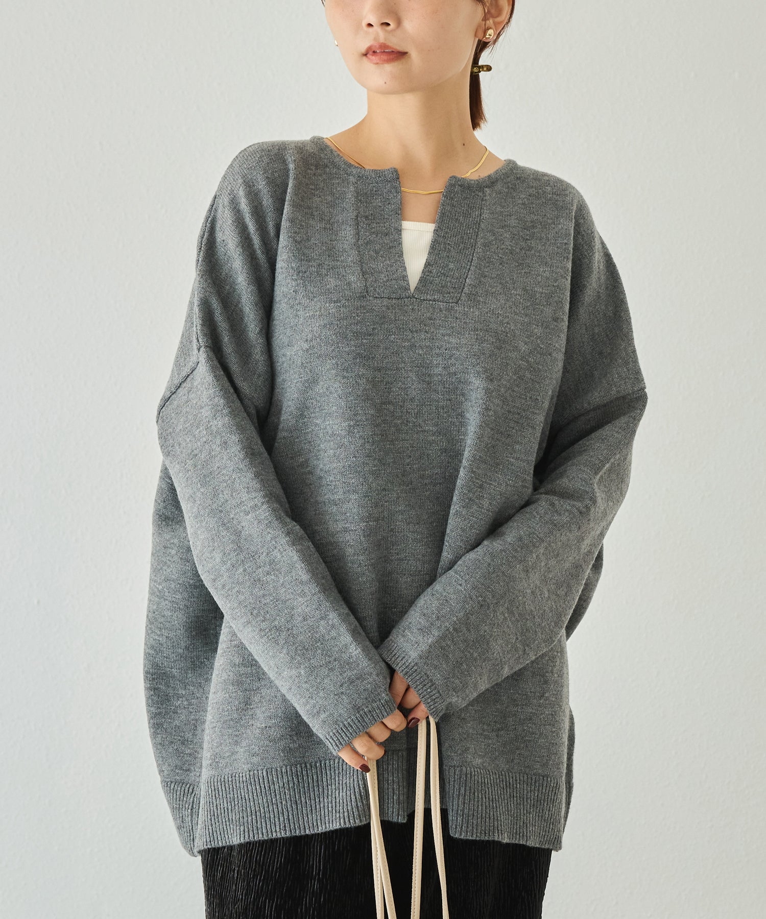 チャコールグレー　model:156cm 着用サイズ:F