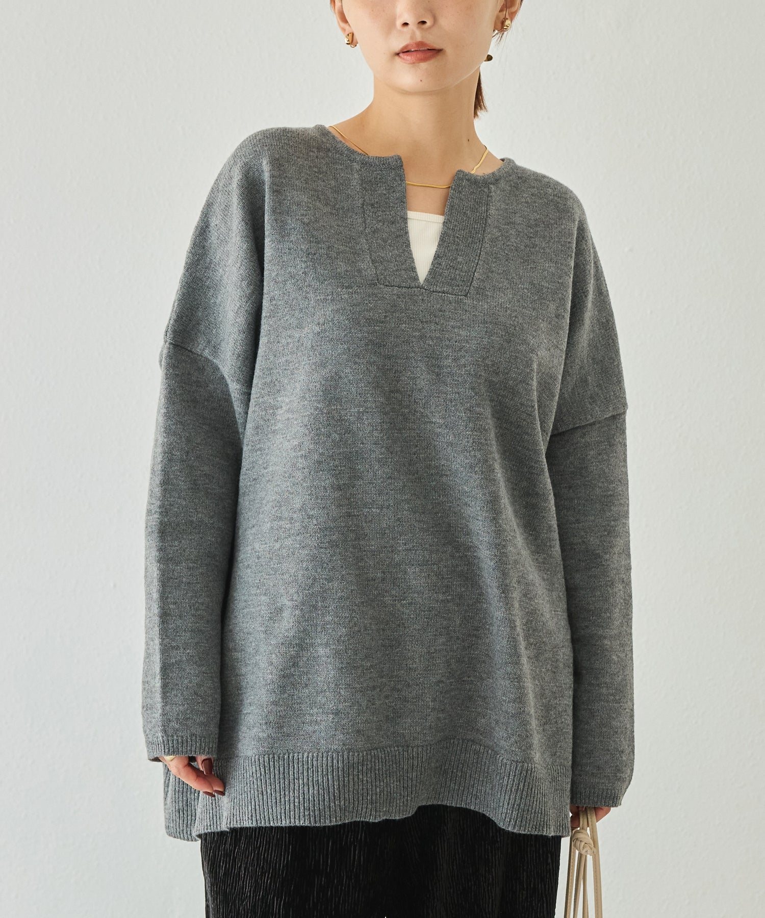 スキッパーニットプルオーバー