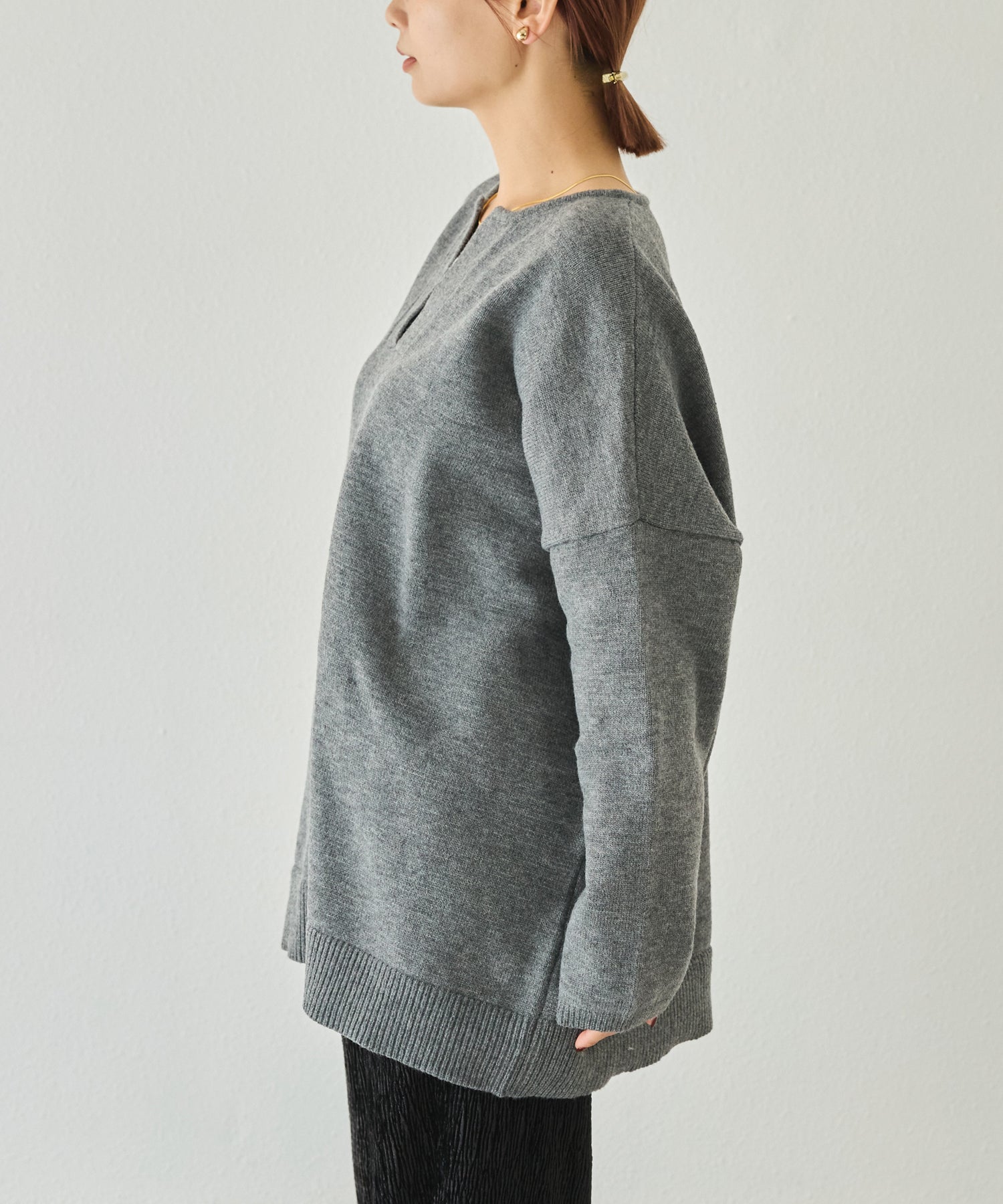 スキッパーニットプルオーバー