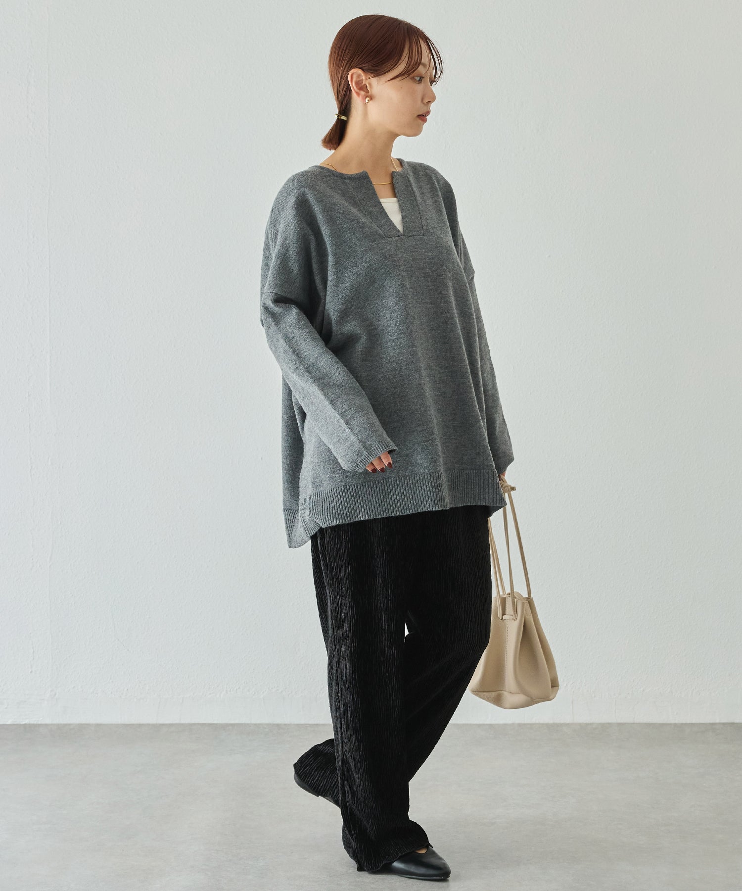 スキッパーニットプルオーバー