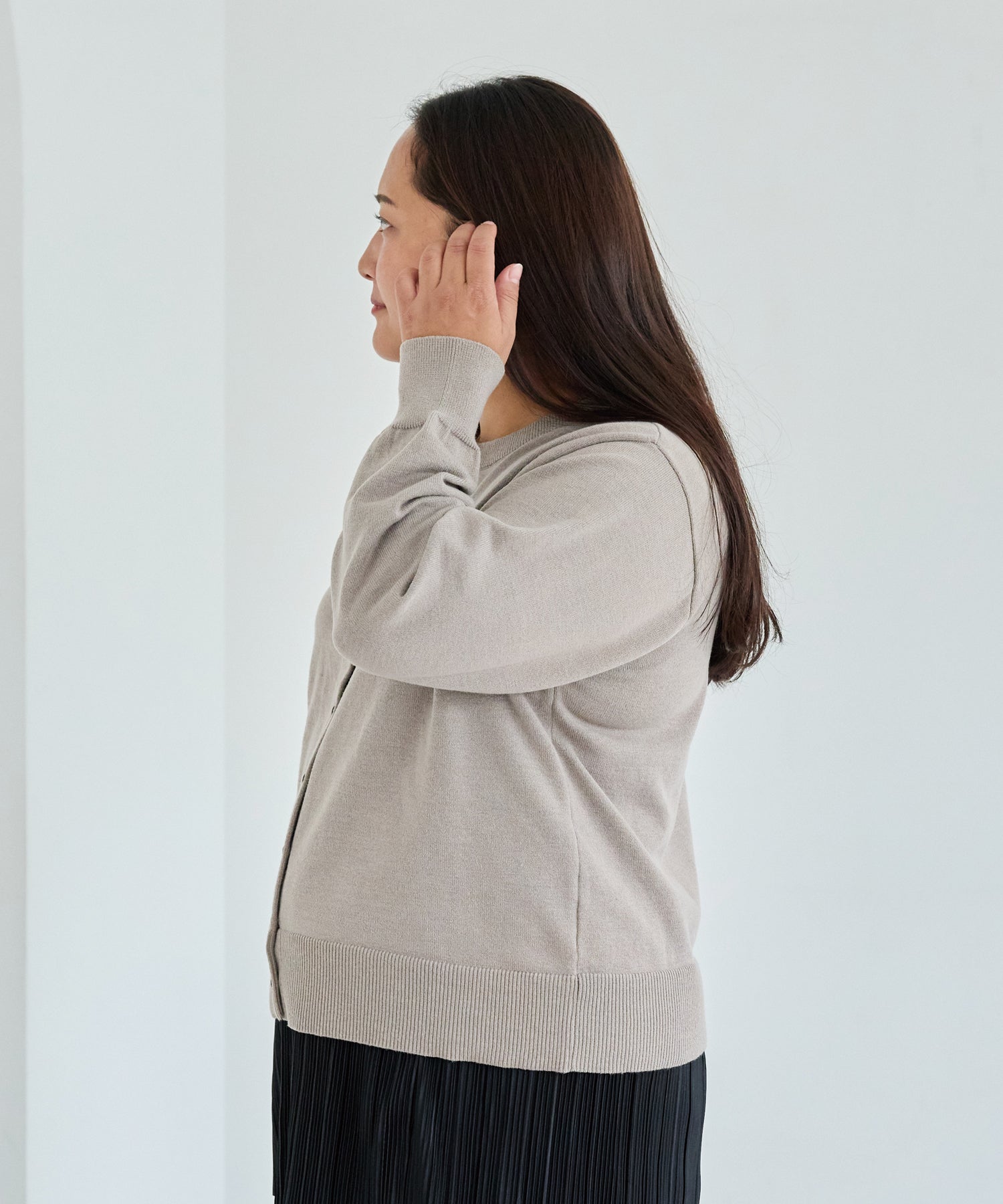 グレージュ　model:161cm 着用サイズ:3L