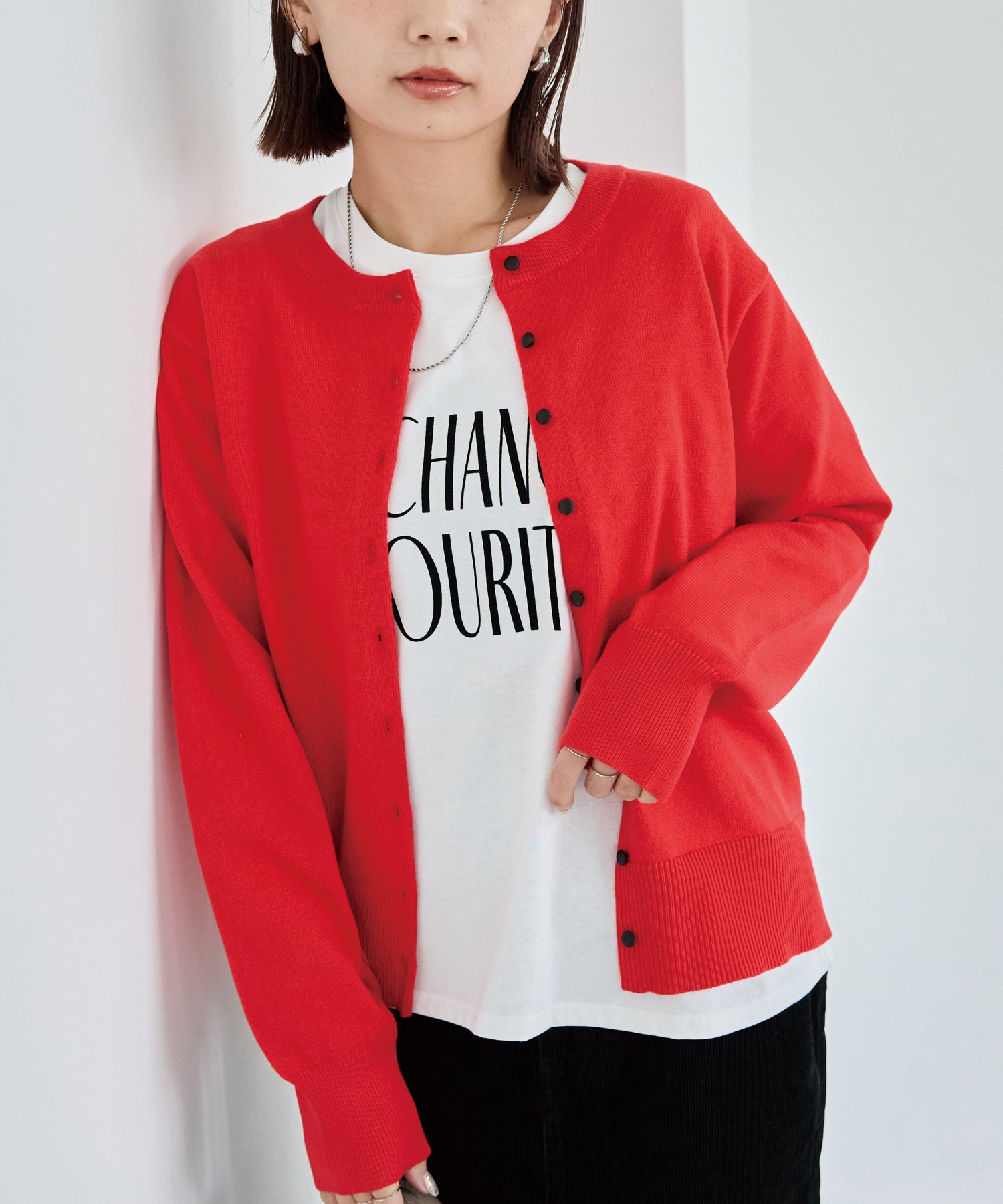 レッド　model:156cm 着用サイズ:F