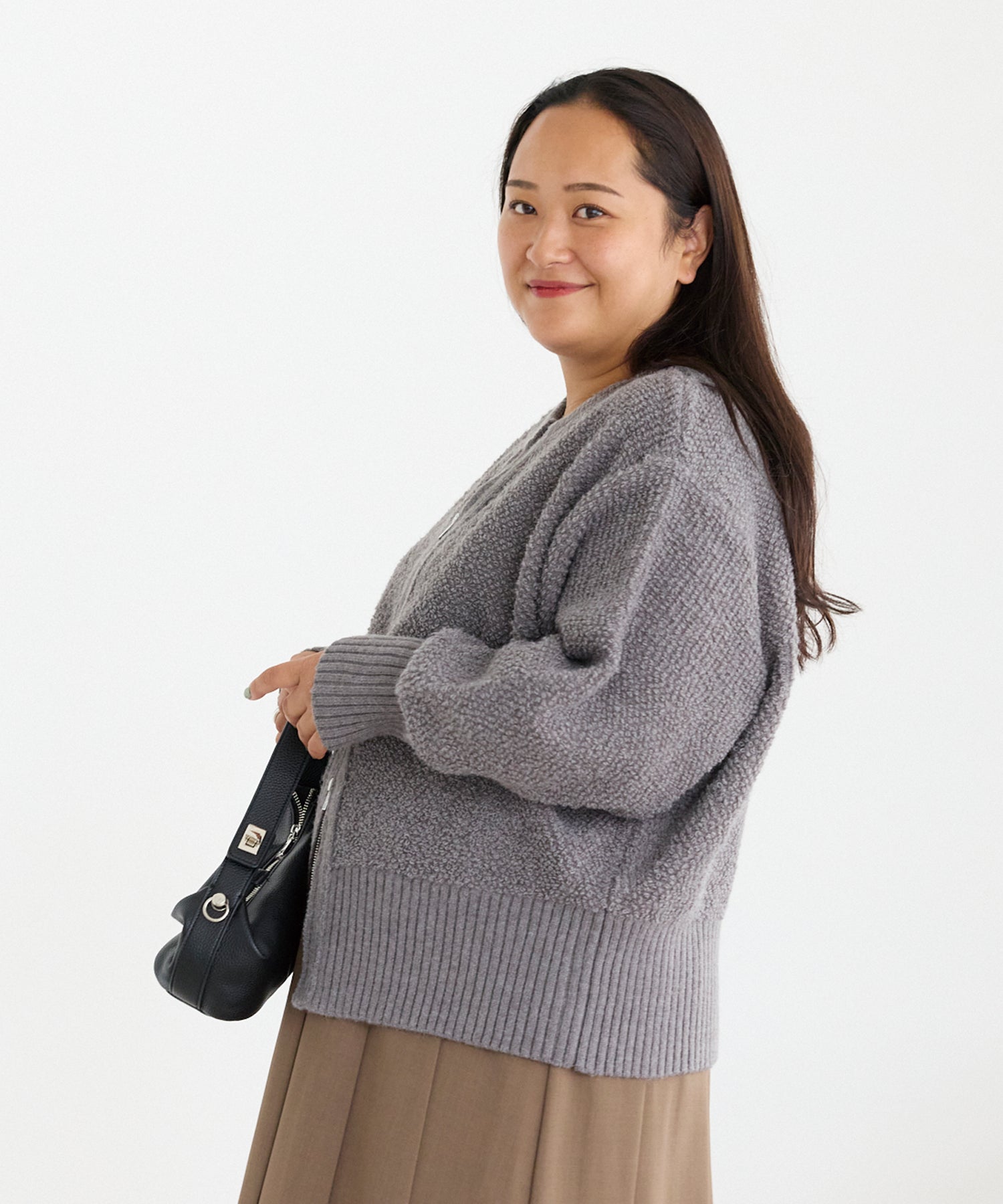 チャコールグレー　model:161cm 着用サイズ:3L