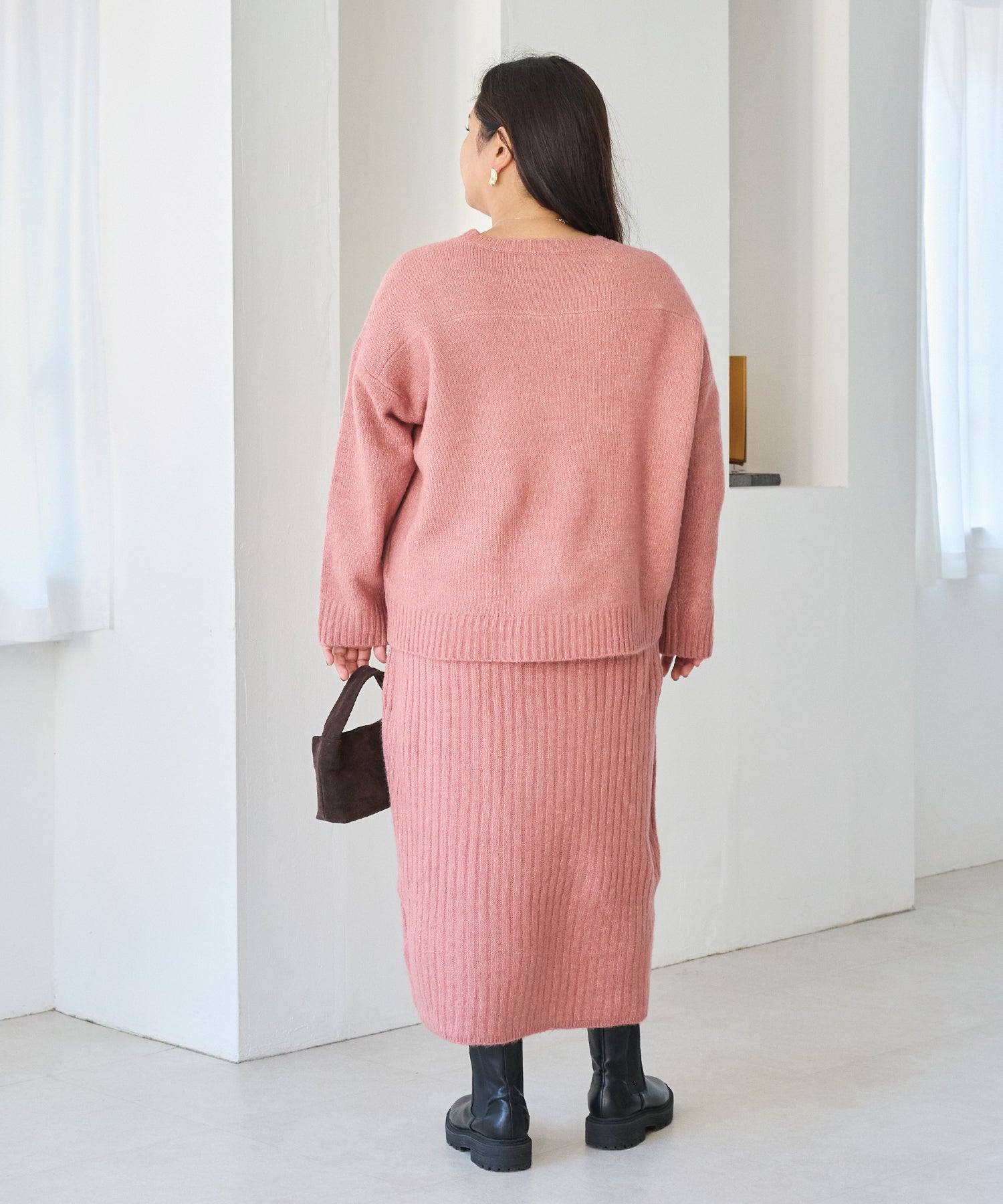 ダークピンク　model:161cm 着用サイズ:3L